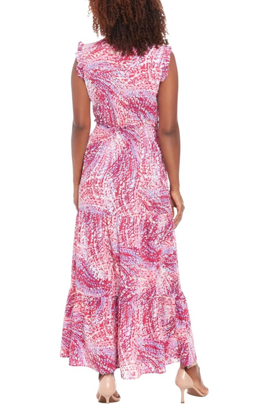 London Times Multi Color Sleeveless Maxi Dress