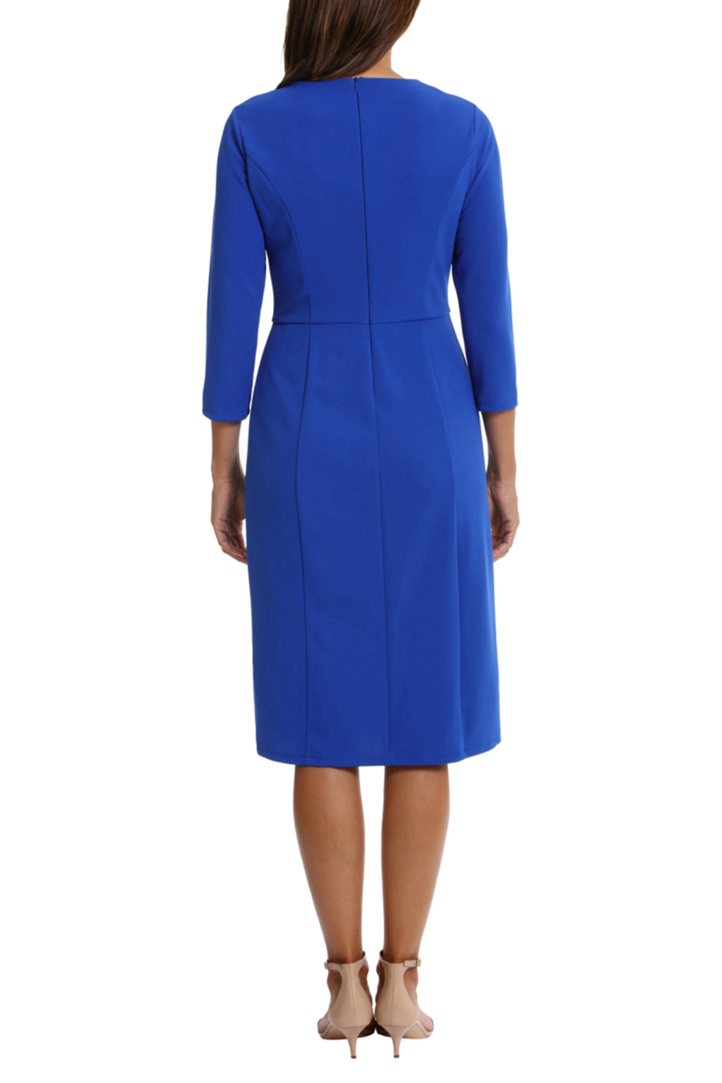 London Times Crisscross Cutout Neck Sheath Dress