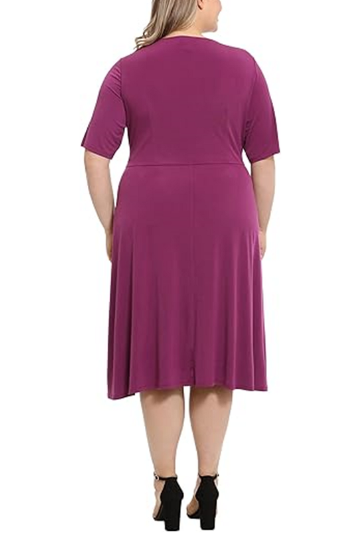 London Times Keyhole Detail A-Line Midi Dress
