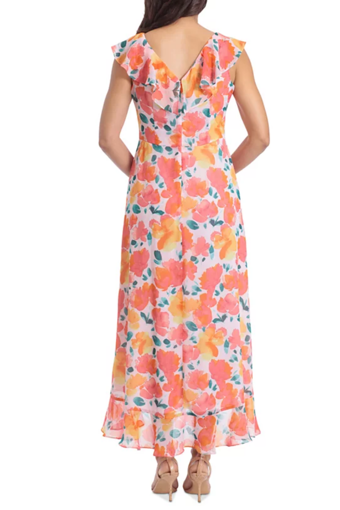 London Times Floral Faux-Wrap Maxi Dress PETITE
