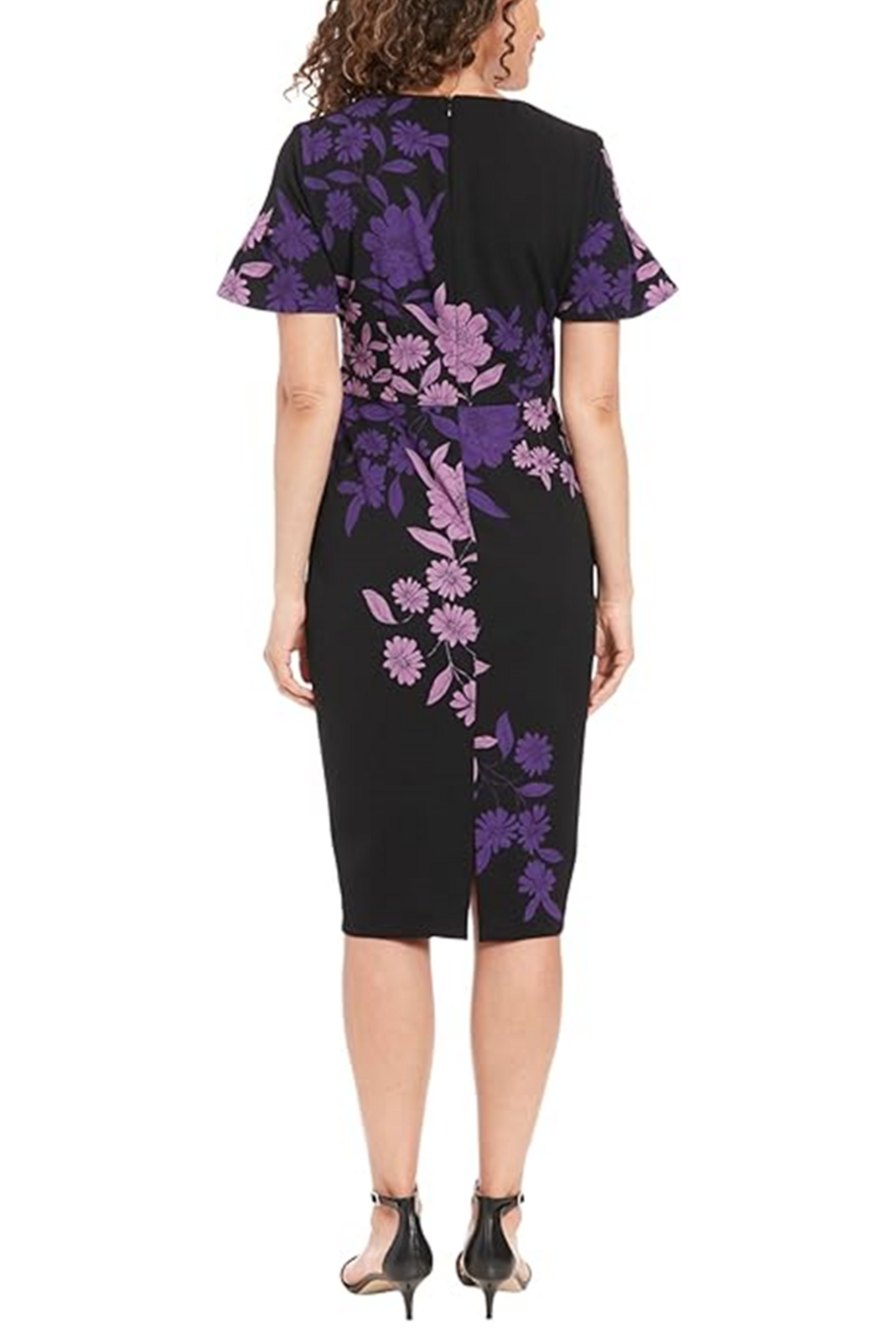 London Times Short Sleeve Floral Sheath Dress