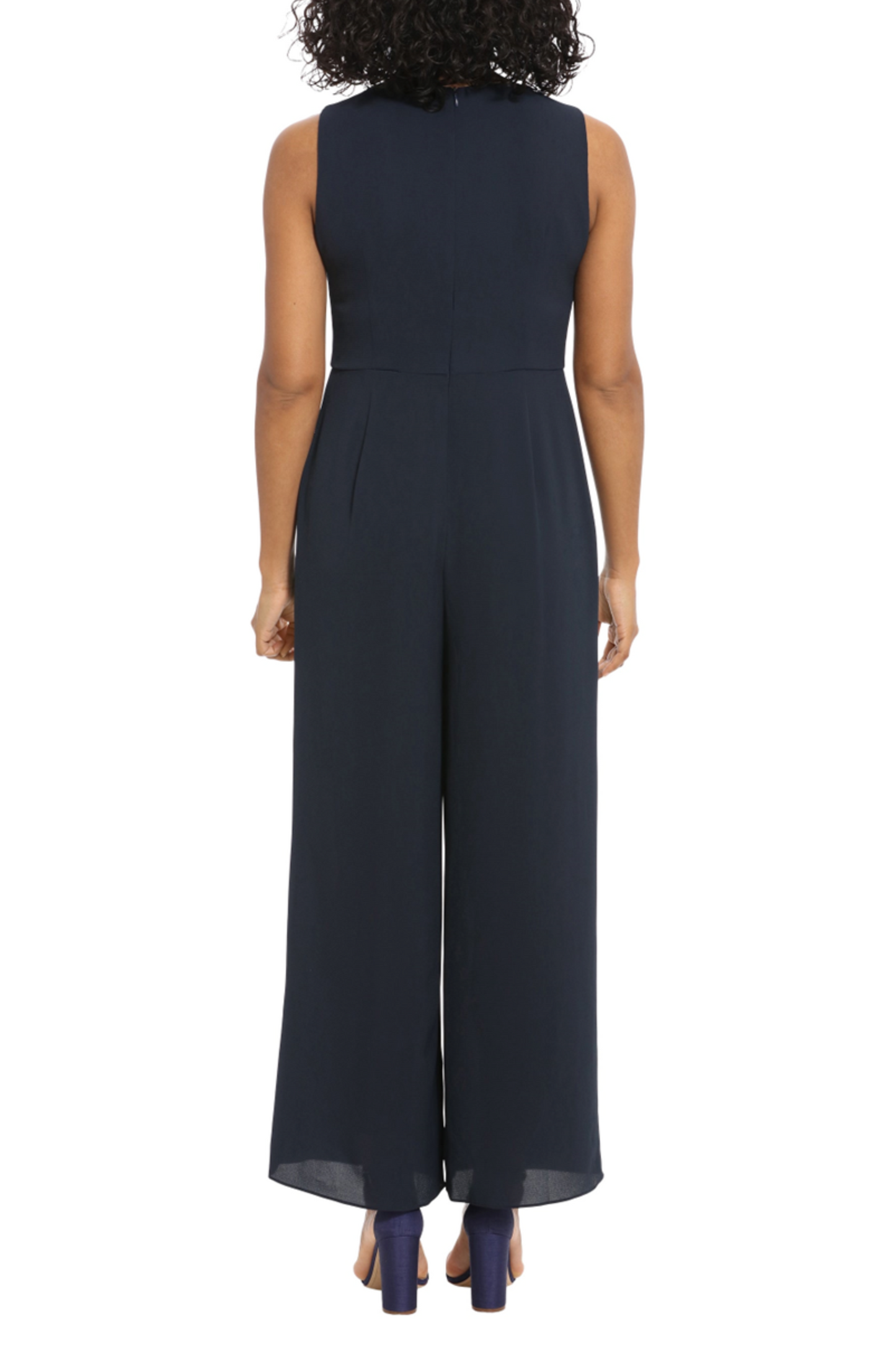 London Times Capelet Jacket Wide Leg Jumpsuit Set