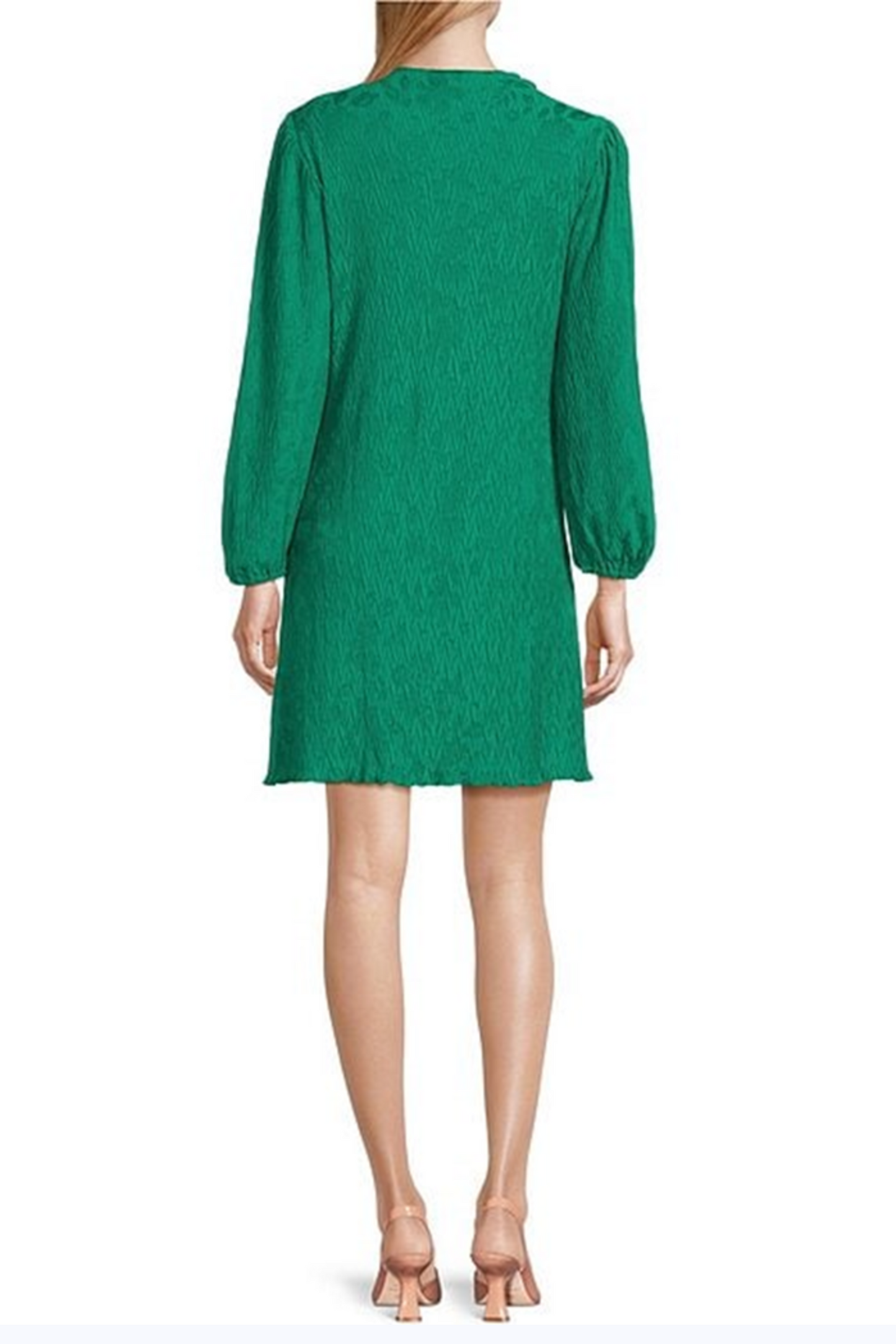 London Times Long Sleeve Floral Motif Shift Dress