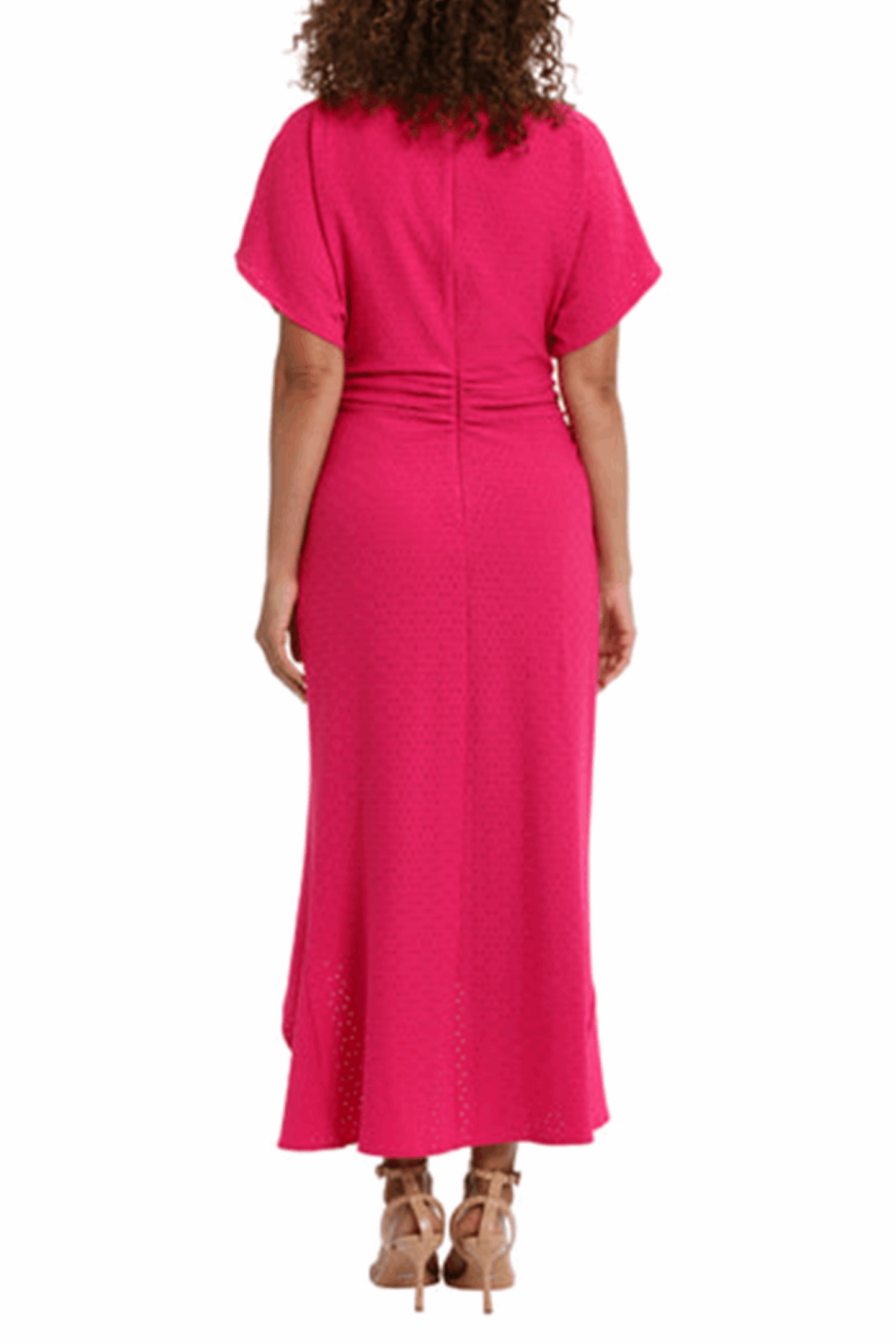 London Times Flutter Sleeve Eyelet Midi Dress