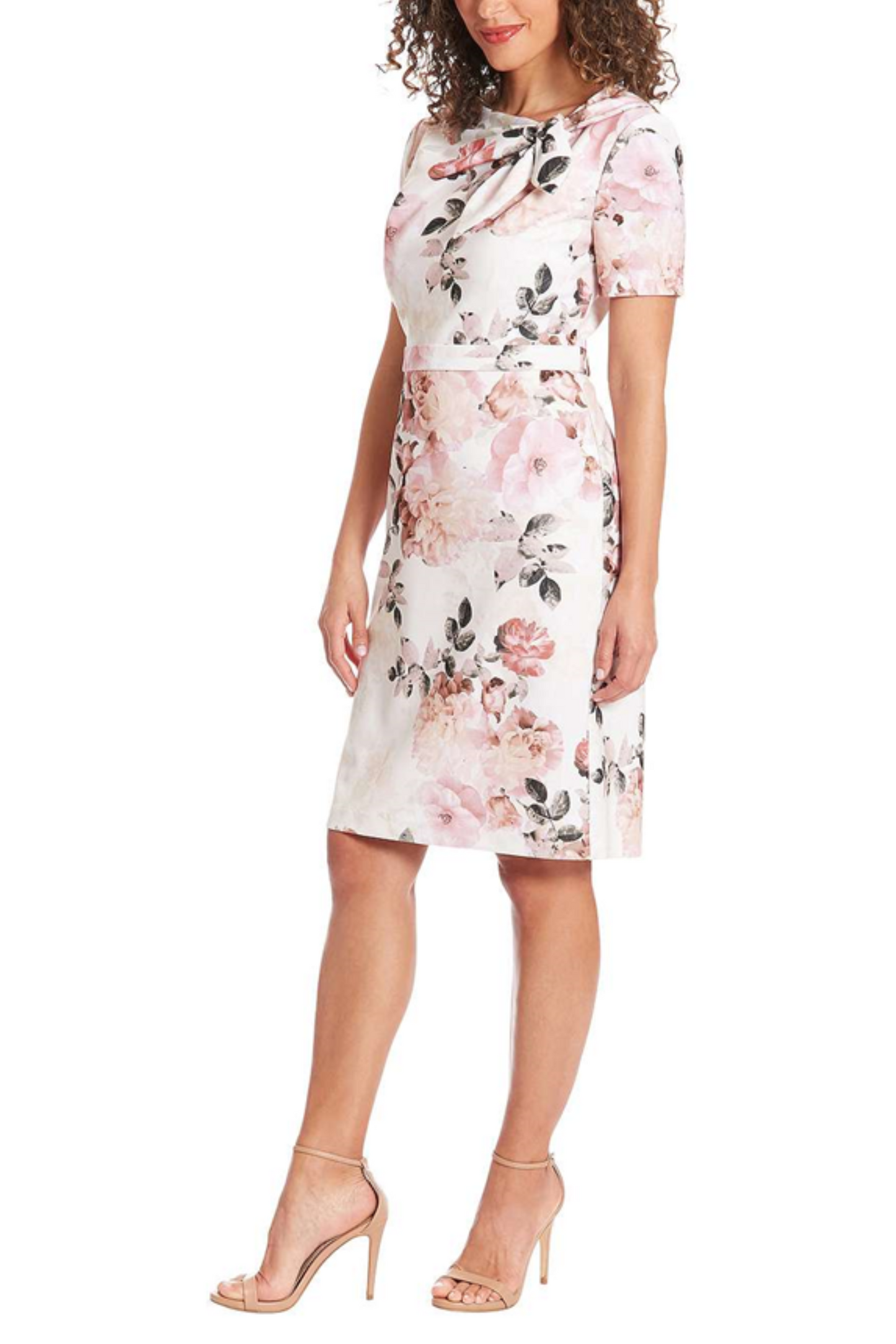 London Times Short Sleeve Floral Sheath Dress