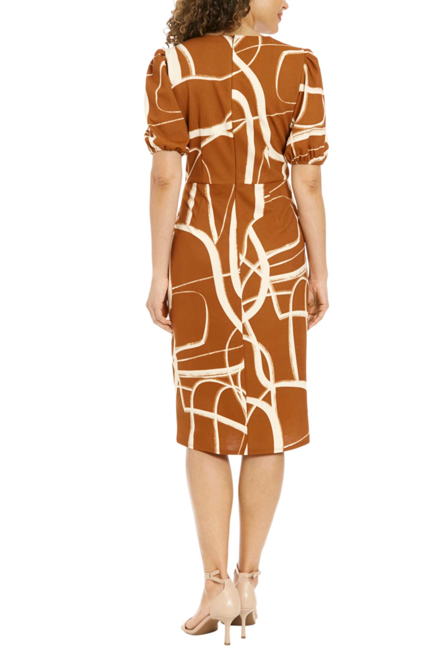 London Times Short Sleeve Side Tie Dress PETITE