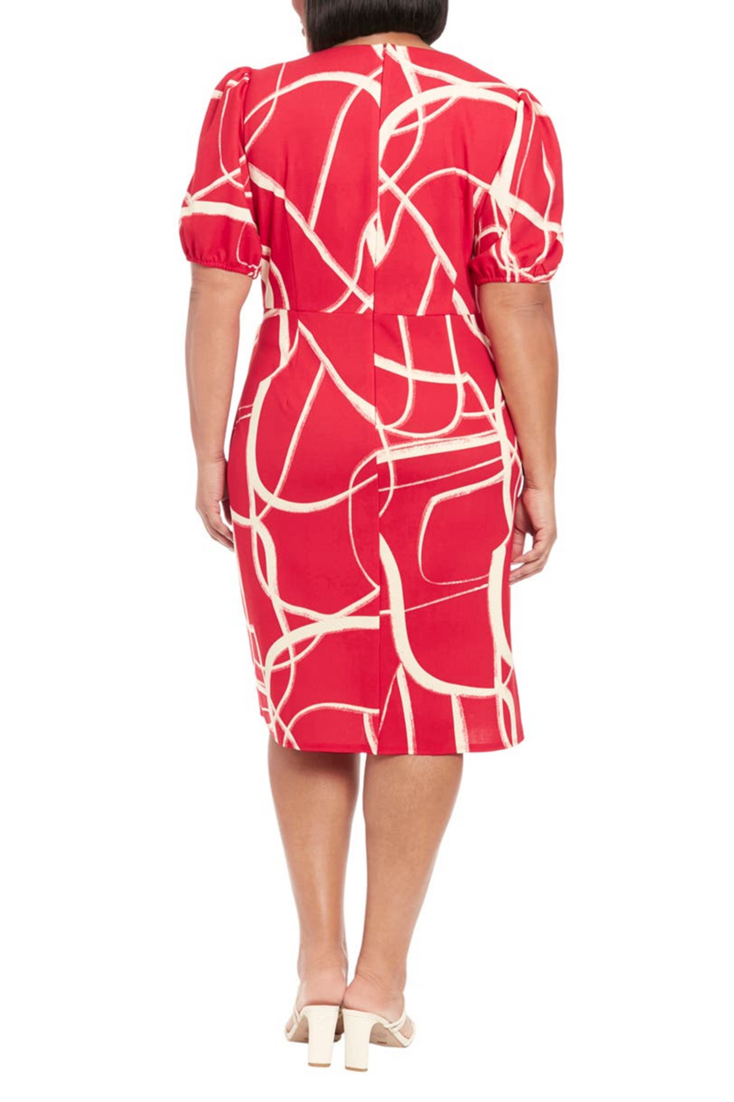 London Times Short Sleeve Side Tie Dress PETITE