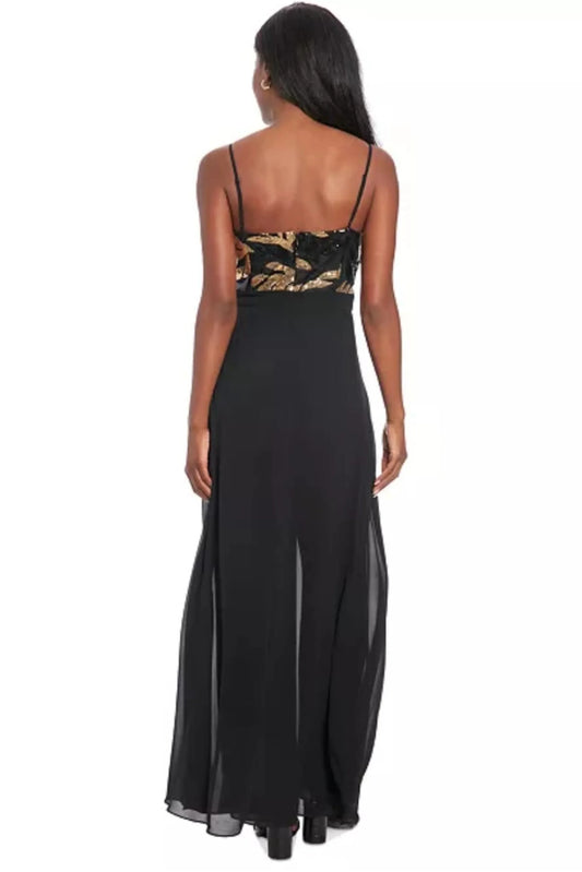 London Times Sequined Metallic Jumpsuit