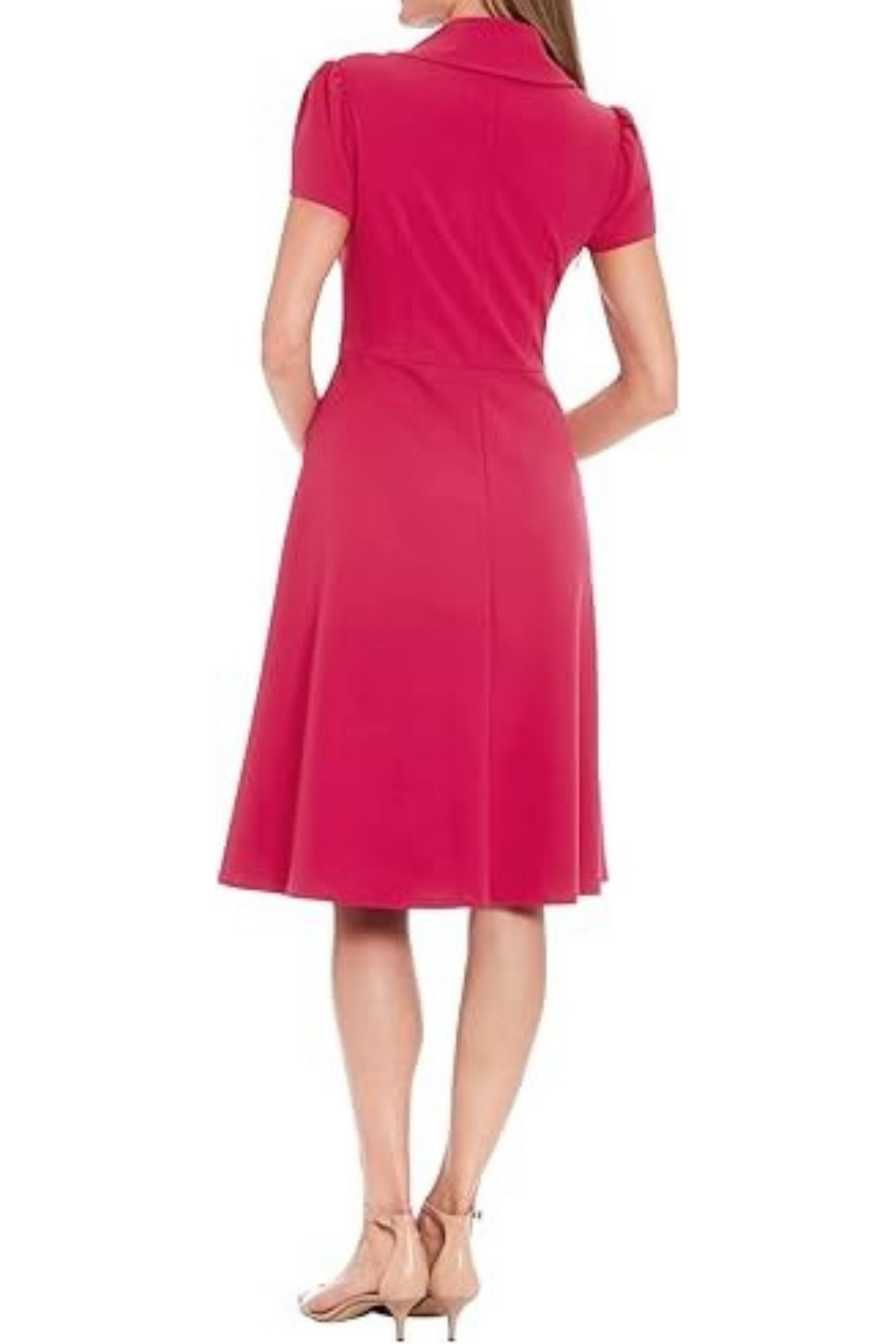 London Times Short Sleeve Fit & Flare Dress