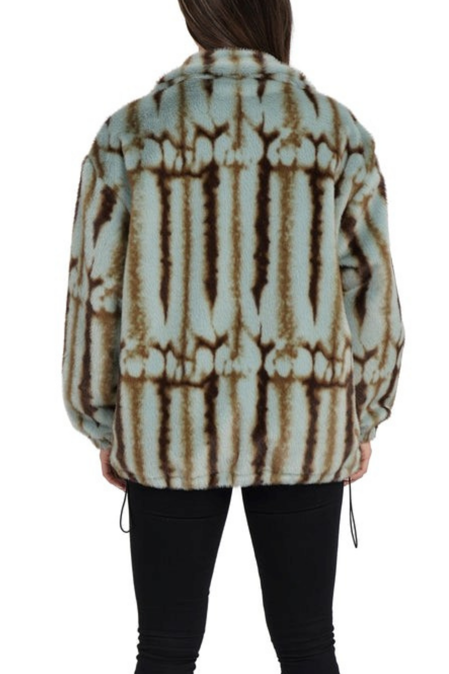 Love Token Multicolored Faux-Fur Zippered Jacket