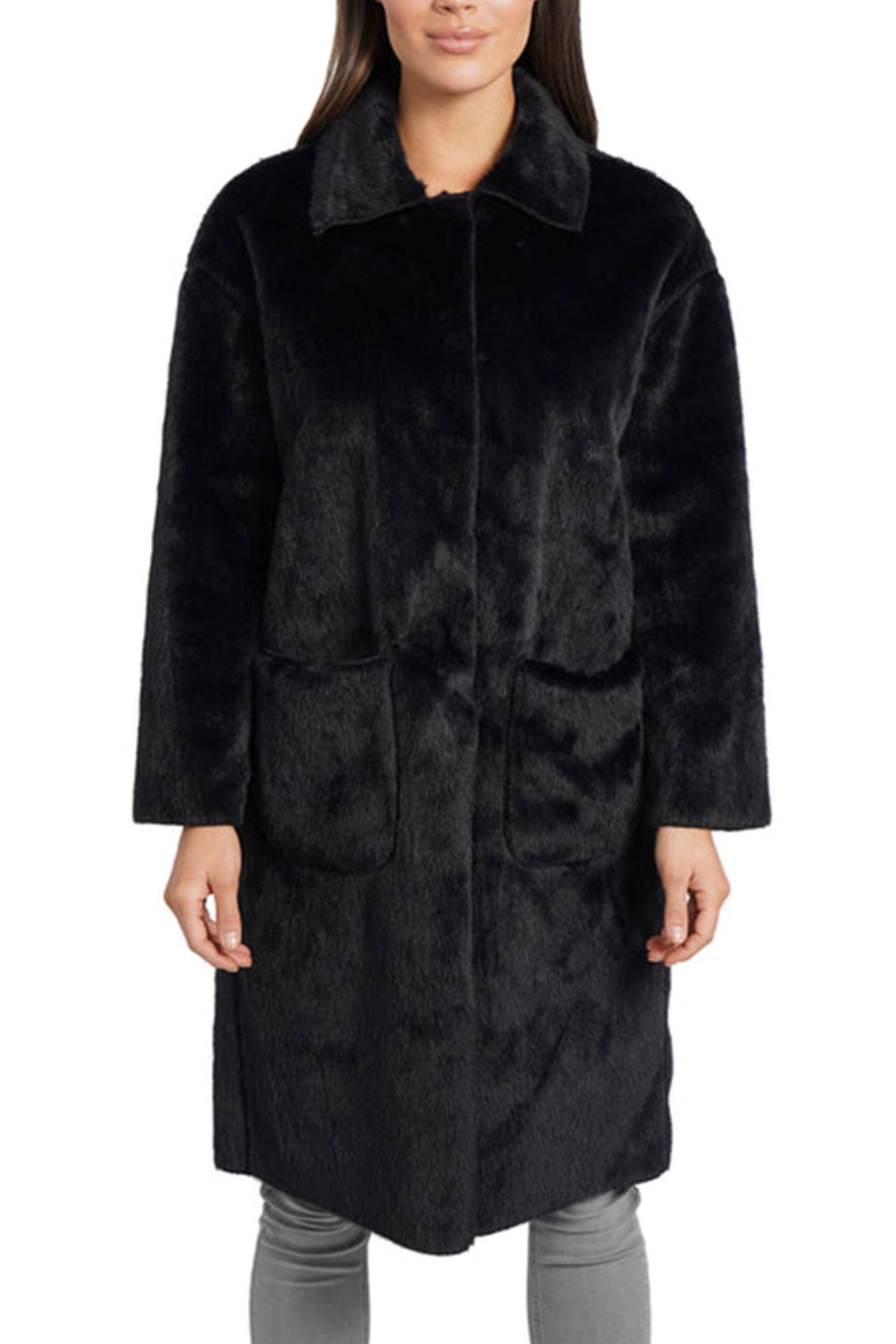 Love Token Faux Fur Mid-Length Jacket