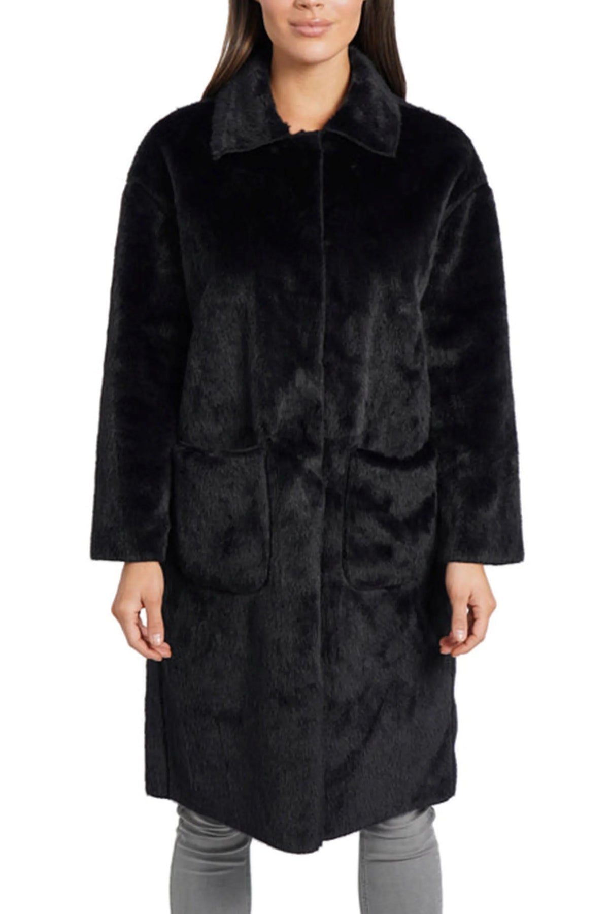 Love Token Faux Fur Mid-Length Jacket