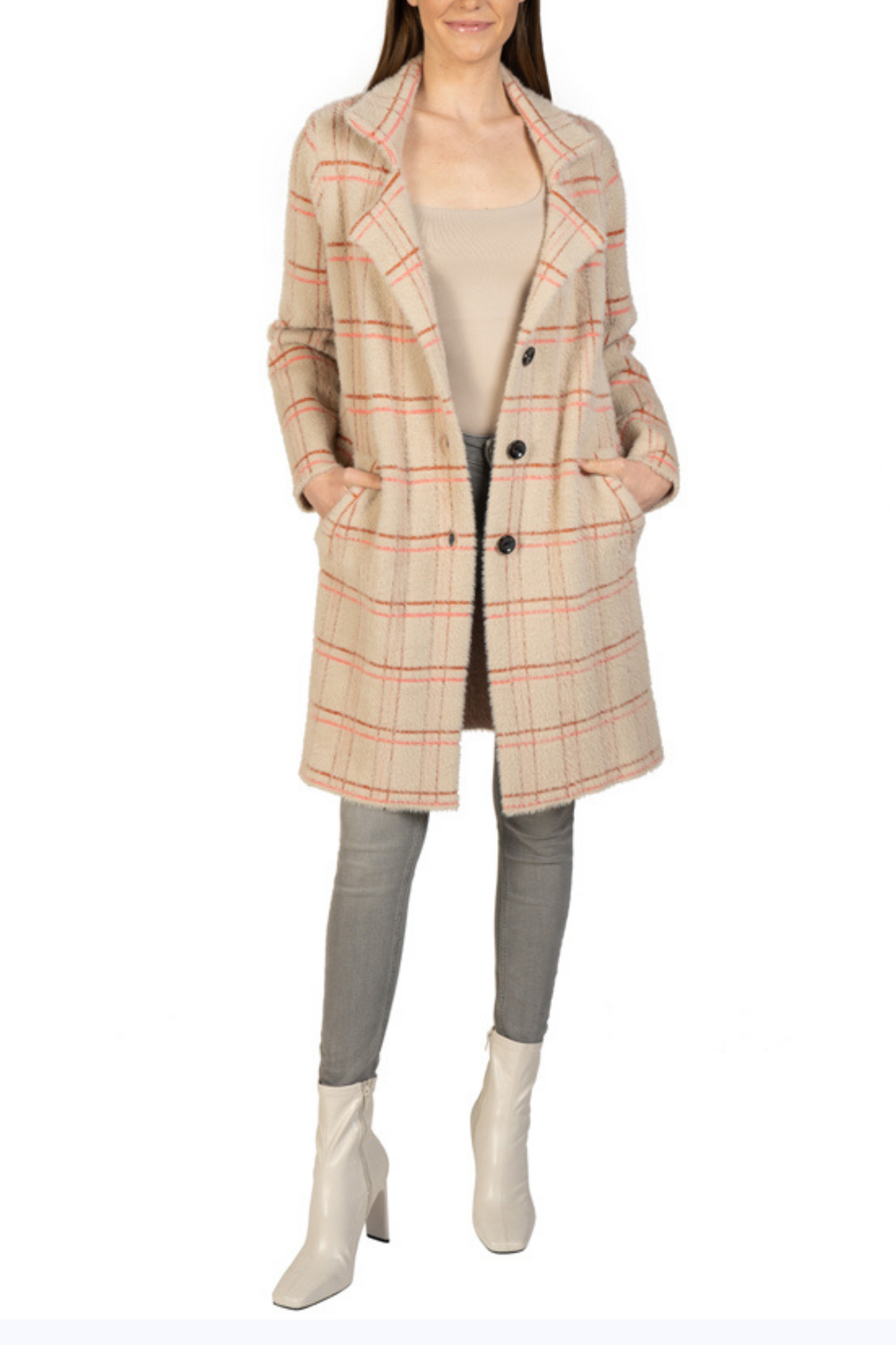 Love Token Plaid Collared Button-Down Coat