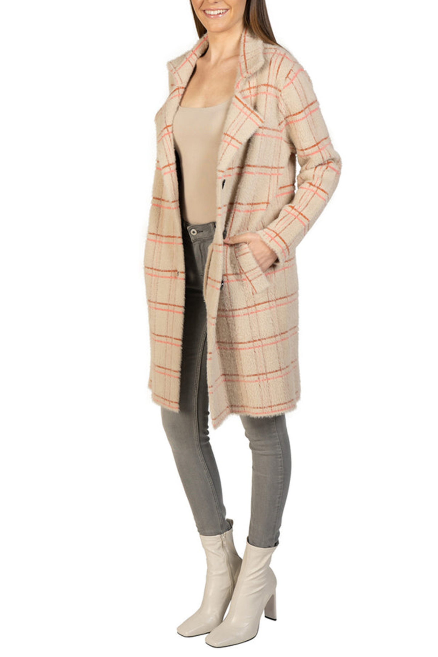 Love Token Plaid Collared Button-Down Coat