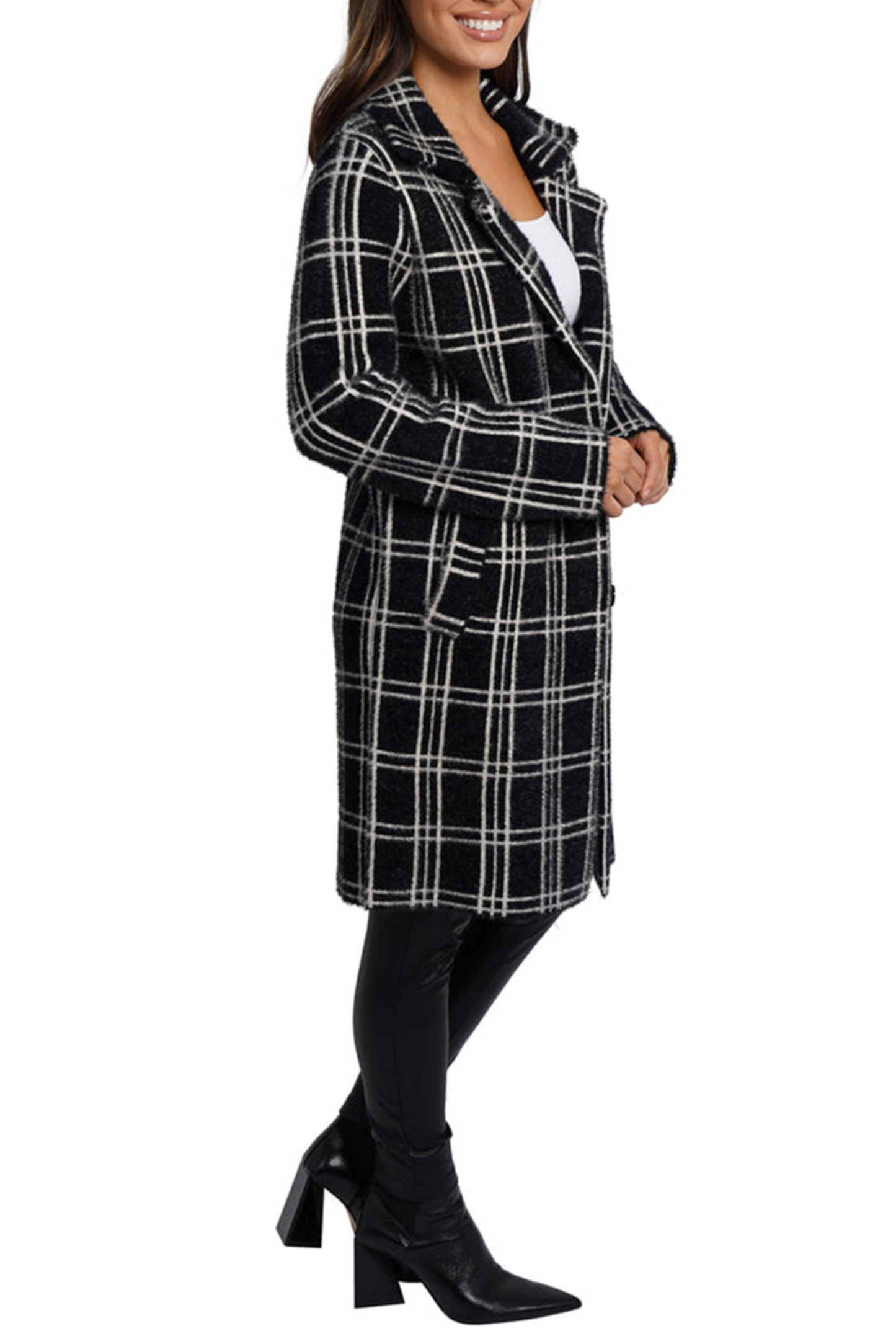 Love Token Plaid Collared Button-Down Coat