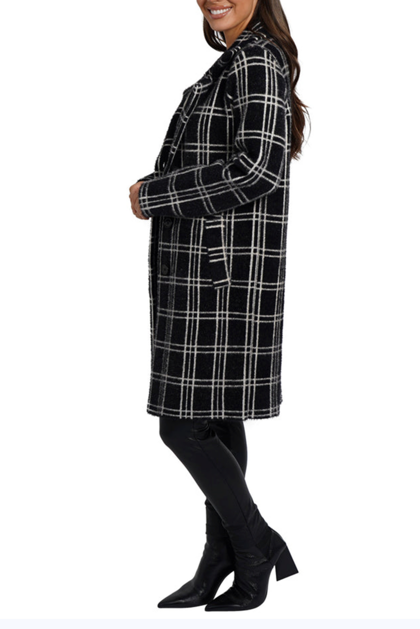 Love Token Plaid Collared Button-Down Coat
