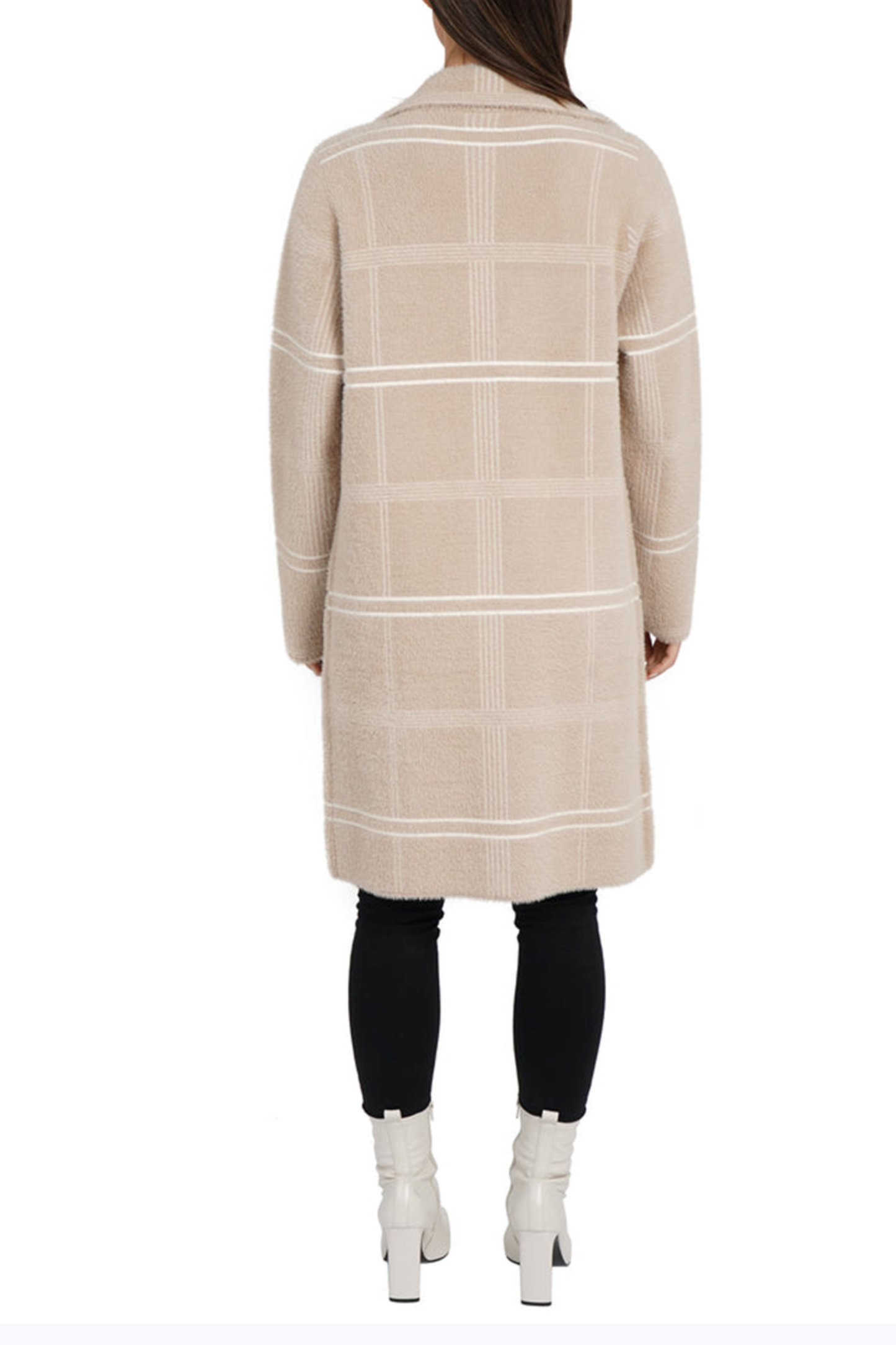 Love Token Plaid Collared Double-Button Coatigan