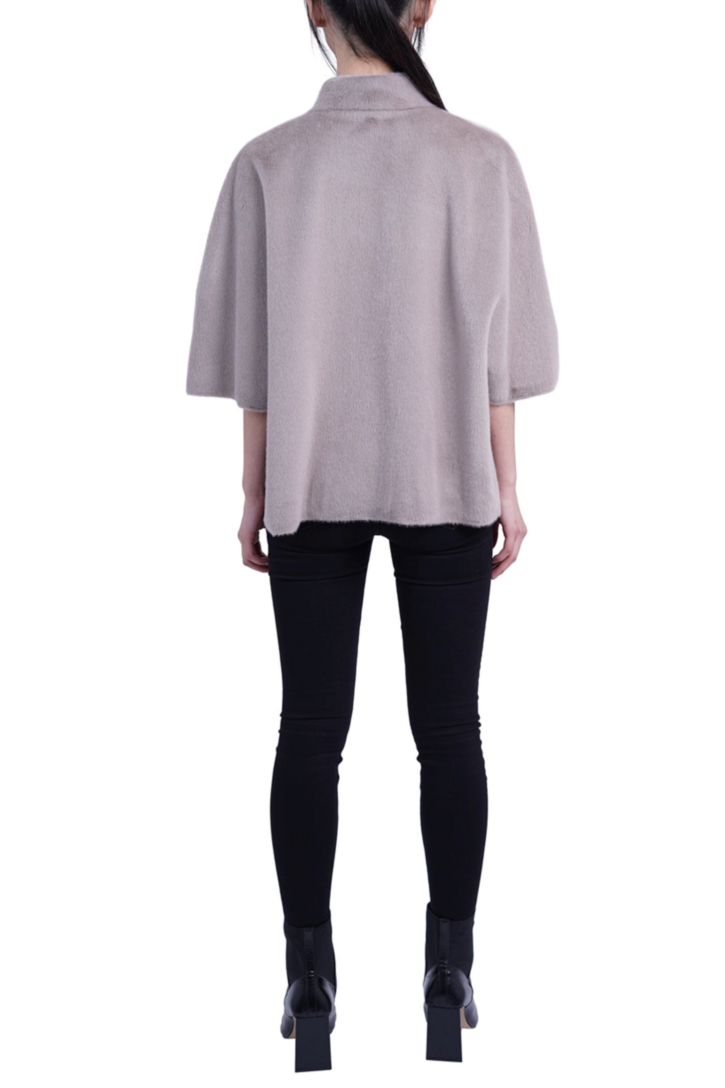 Love Token Faux Fur Short Sleeve Topper Coat