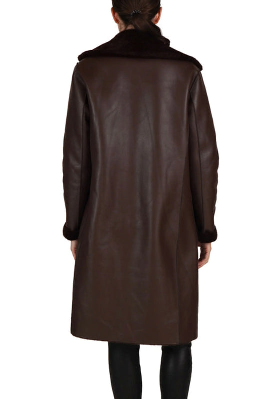 Love Token Reversible Faux-Leather Faux Fur Coat