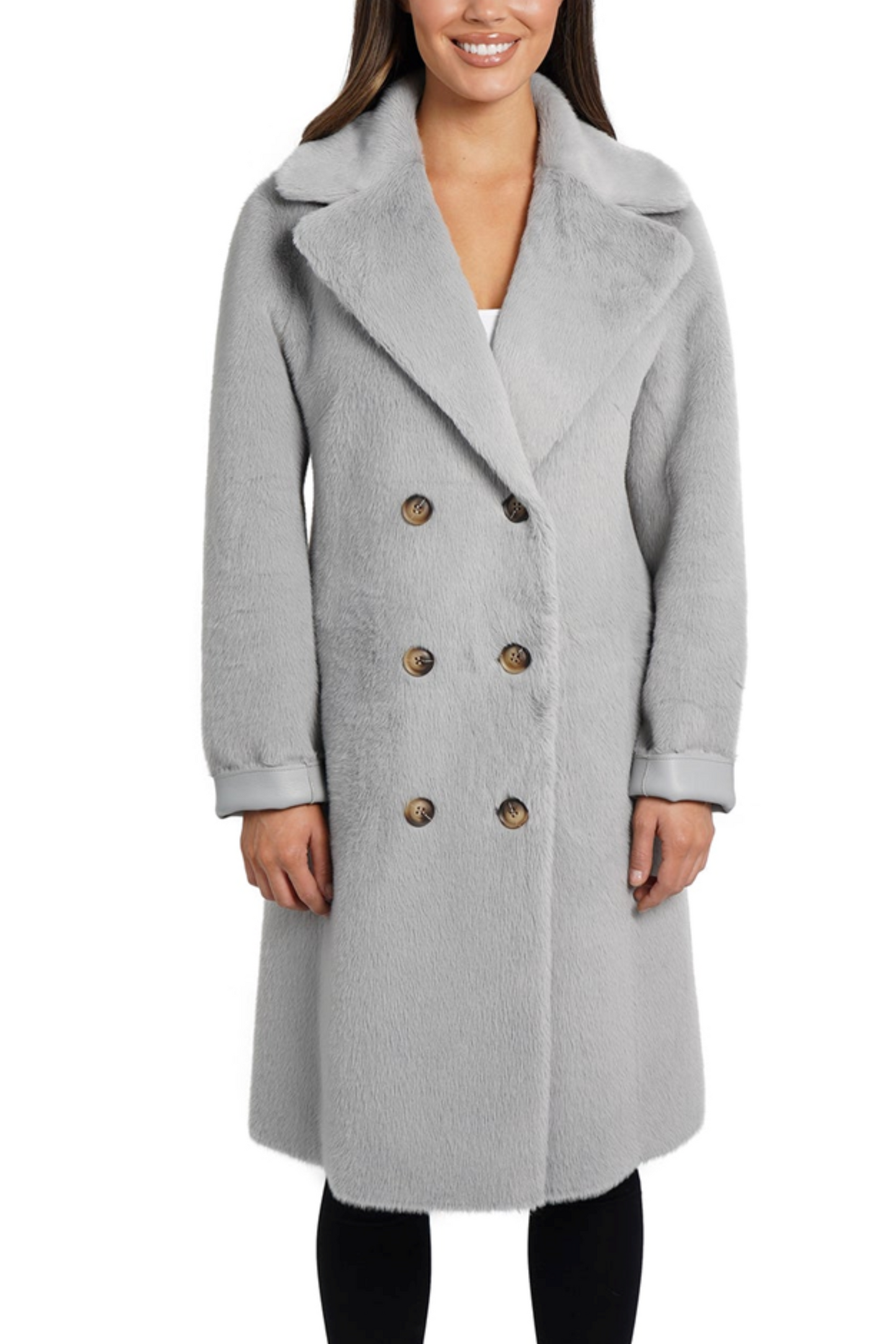 Love Token Reversible Faux-Leather Faux Fur Coat