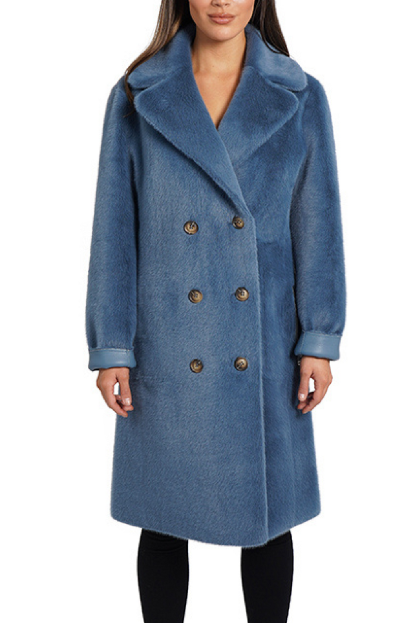 Love Token Reversible Faux-Leather Faux Fur Coat