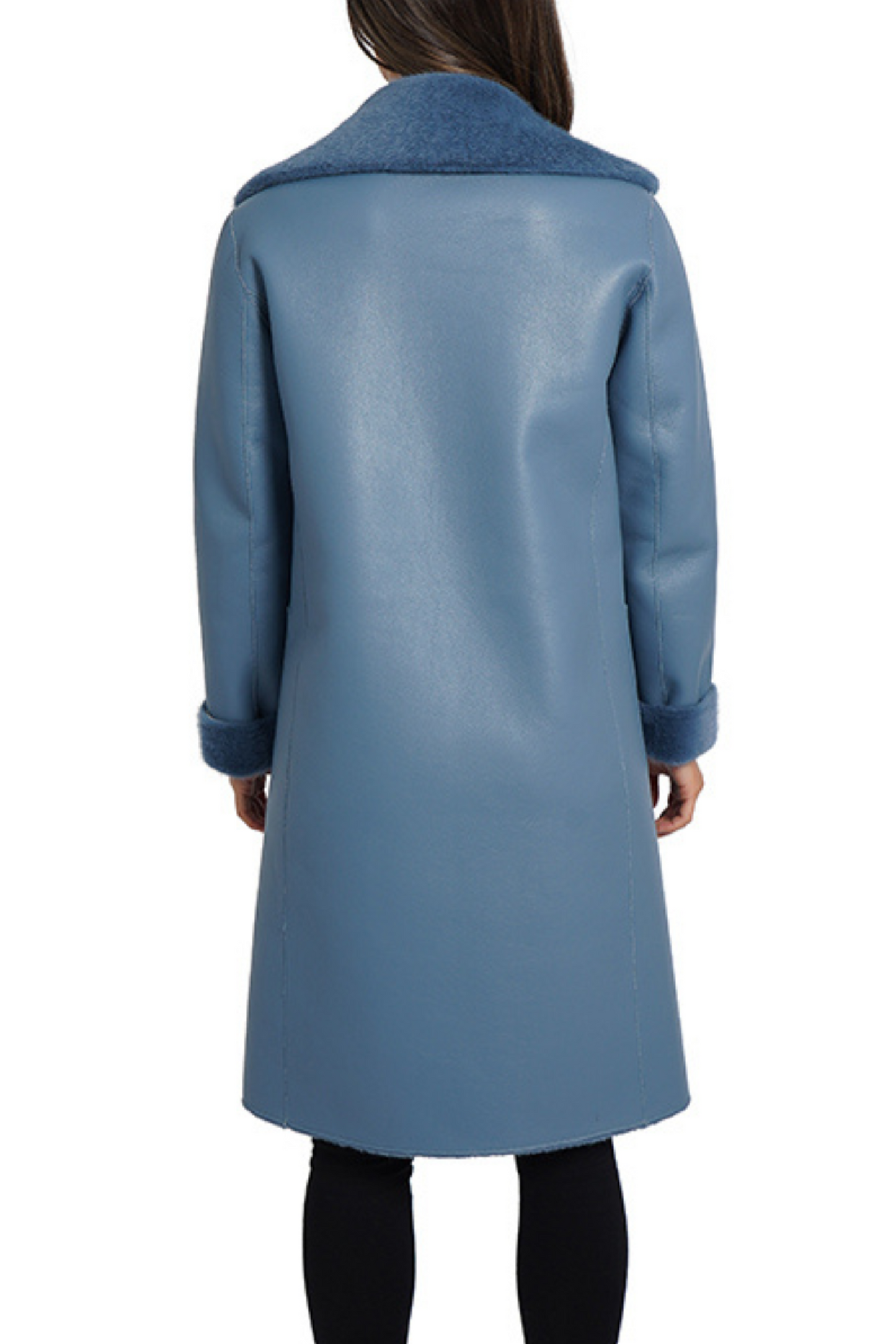 Love Token Reversible Faux-Leather Faux Fur Coat