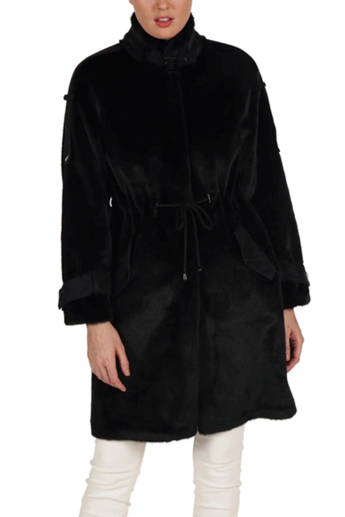 Love Token Drawstring Waist Parka Jacket