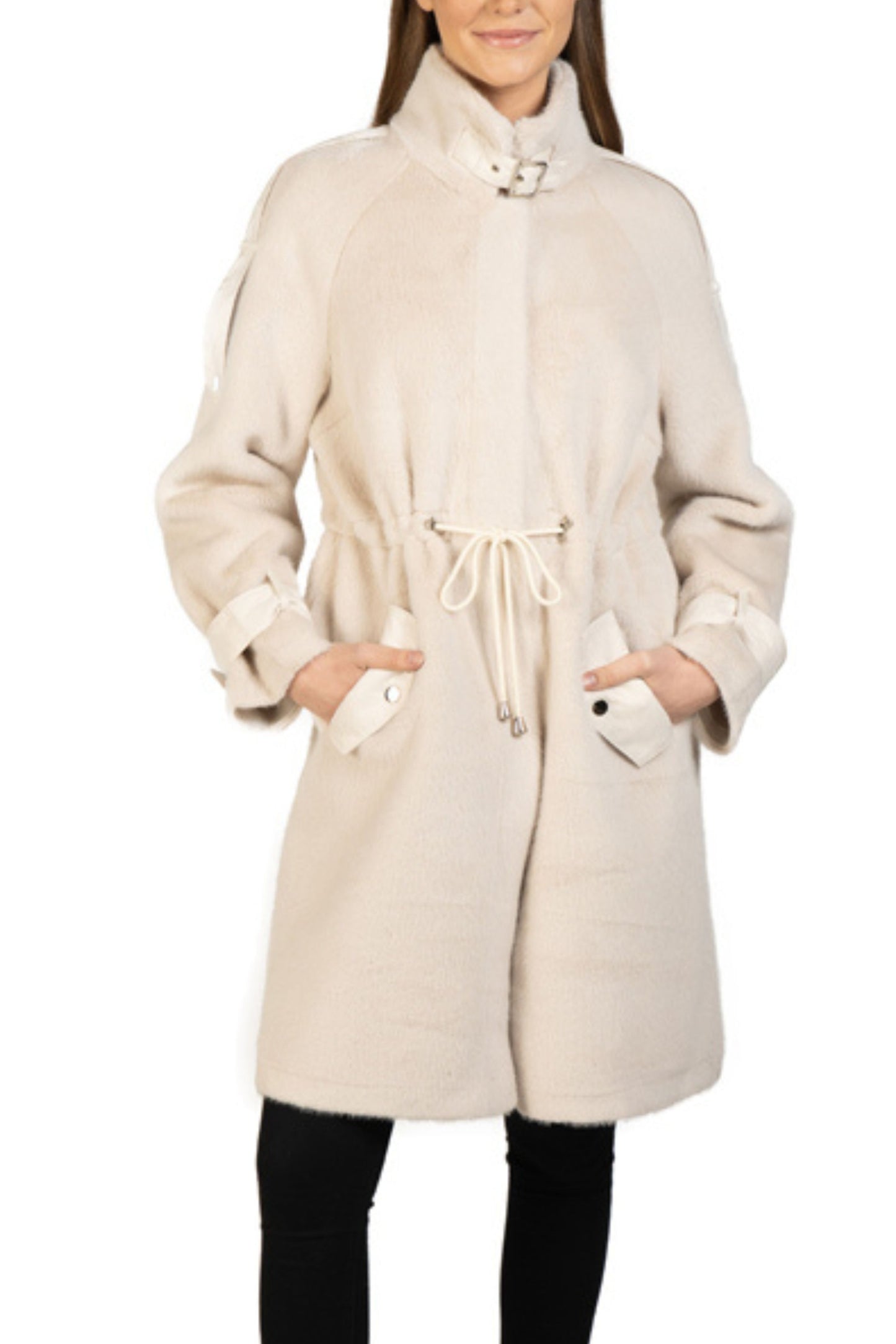 Love Token Drawstring Waist Parka Jacket