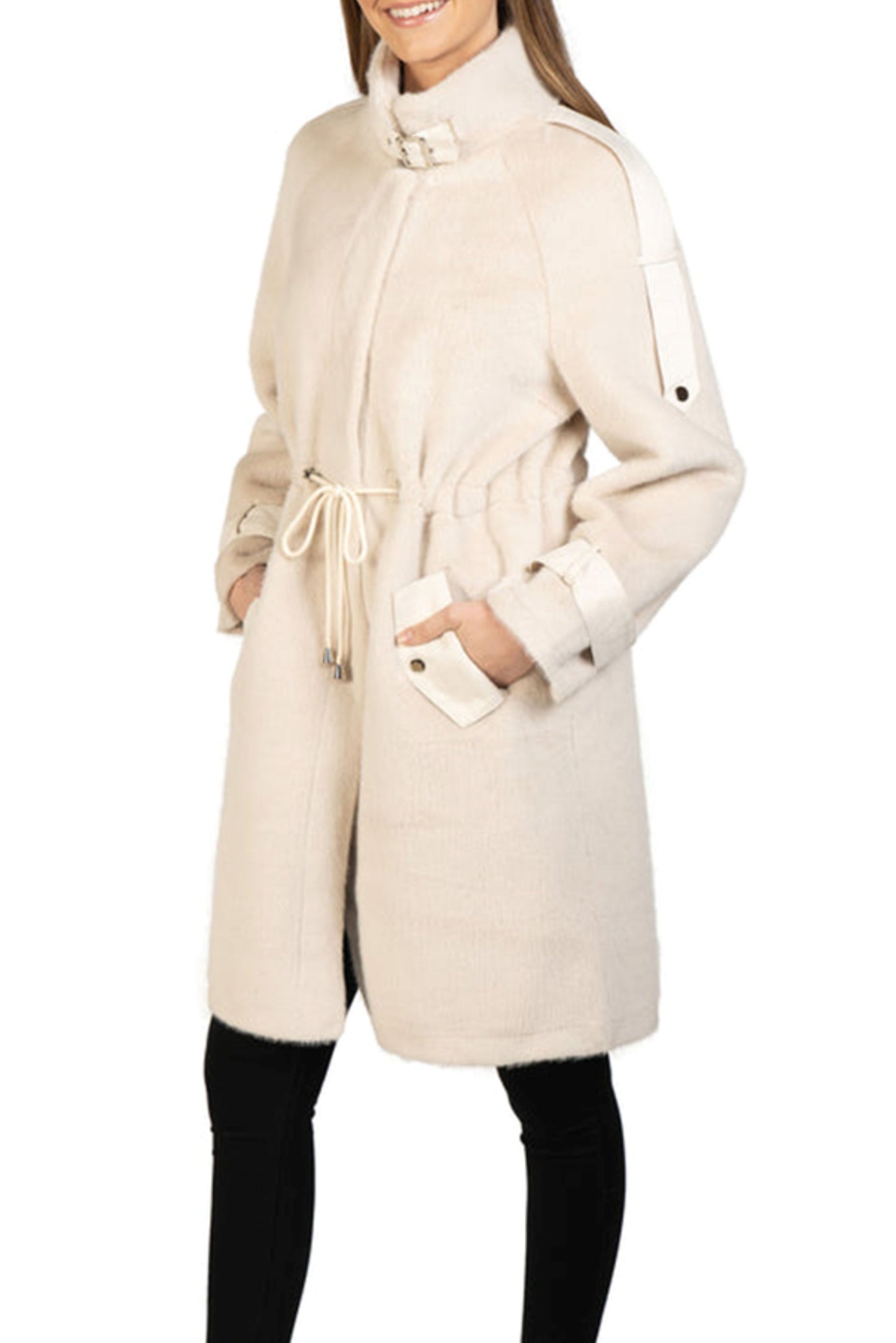 Love Token Drawstring Waist Parka Jacket