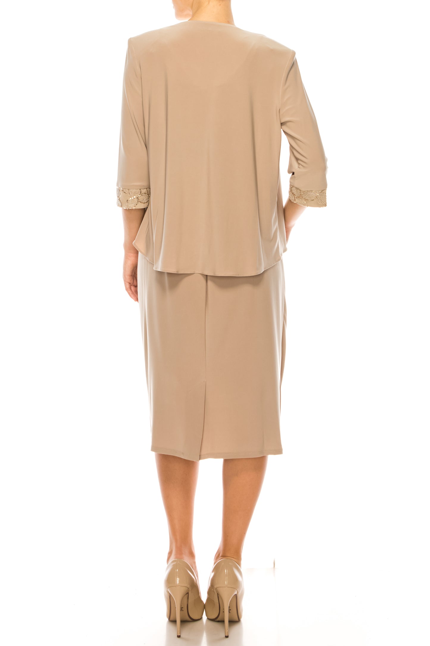 Le Bos Floral Embroidered Sequin Jacket Dress