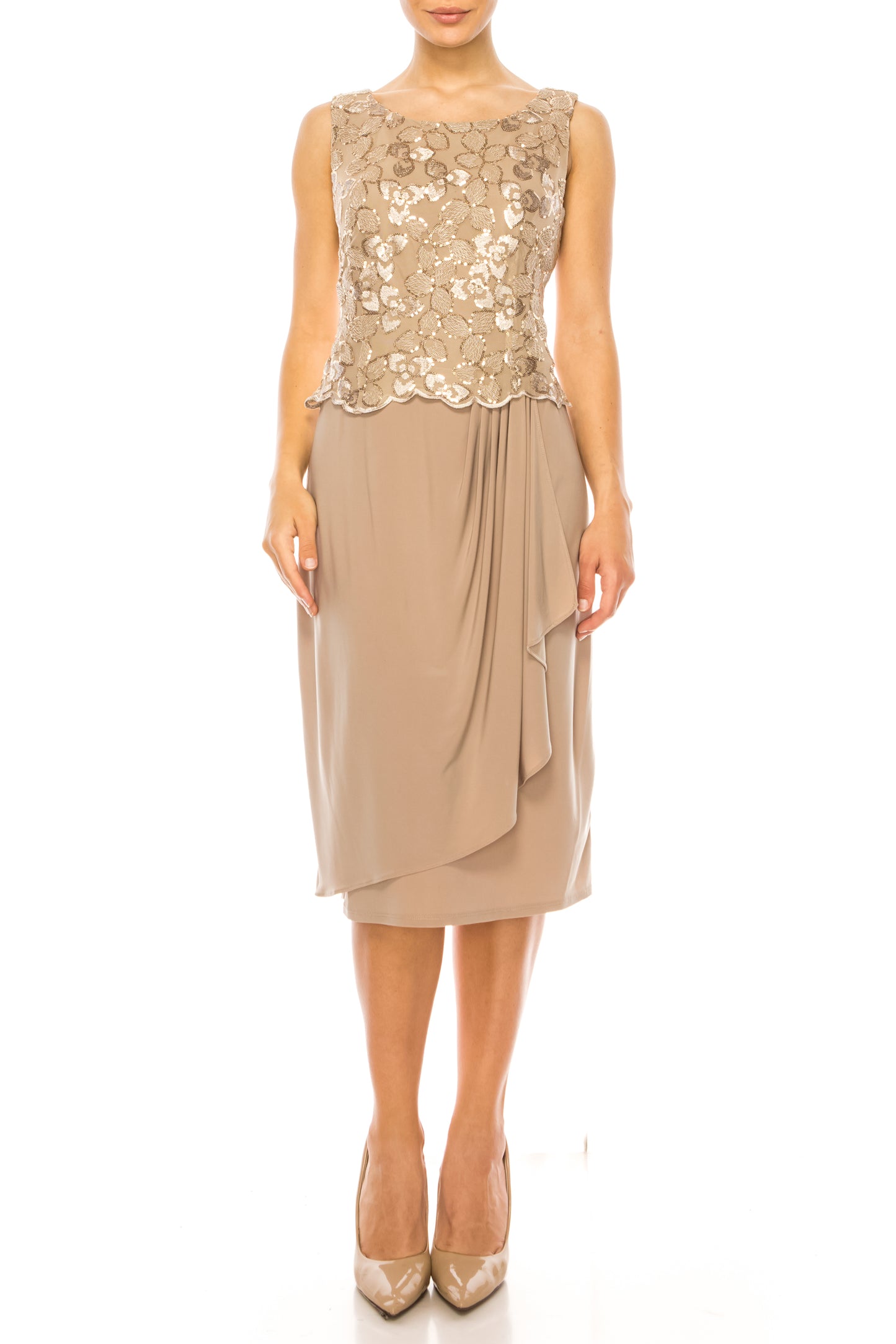 Le Bos Floral Embroidered Sequin Jacket Dress