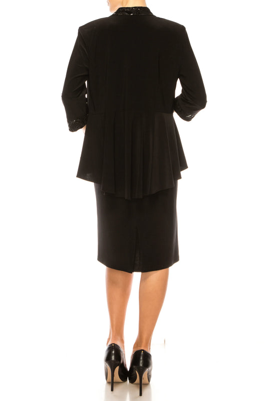 Le Bos Embroidered Sequin Mesh Jacket Dress