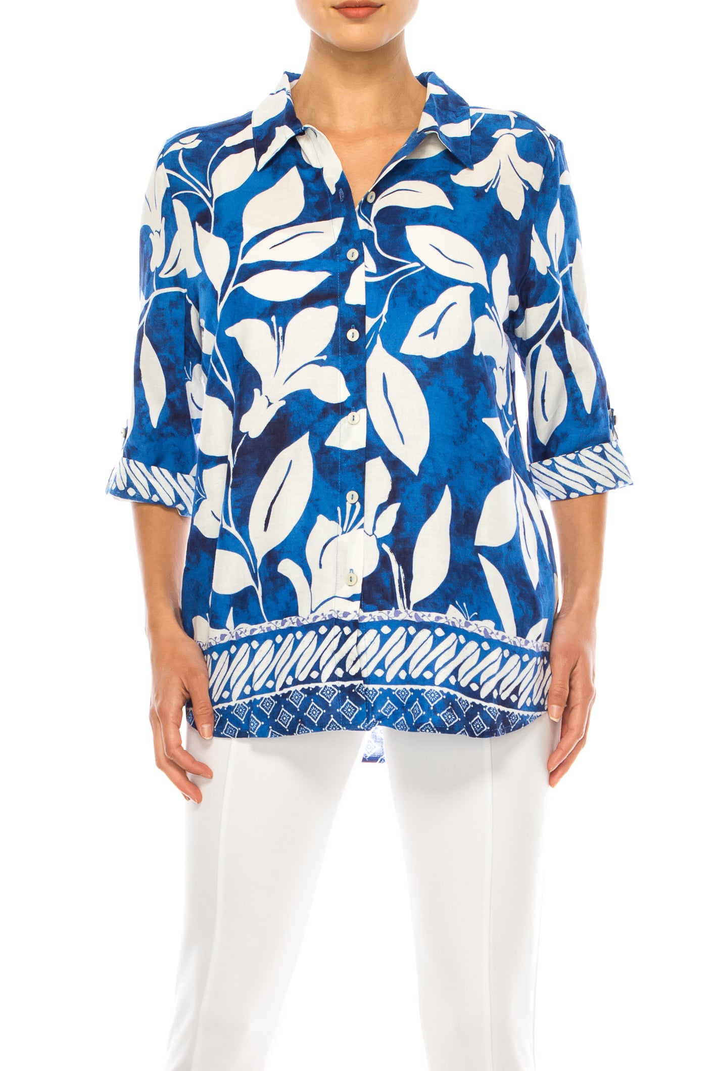 Hester & Orchard Adjustable Sleeve Floral Top