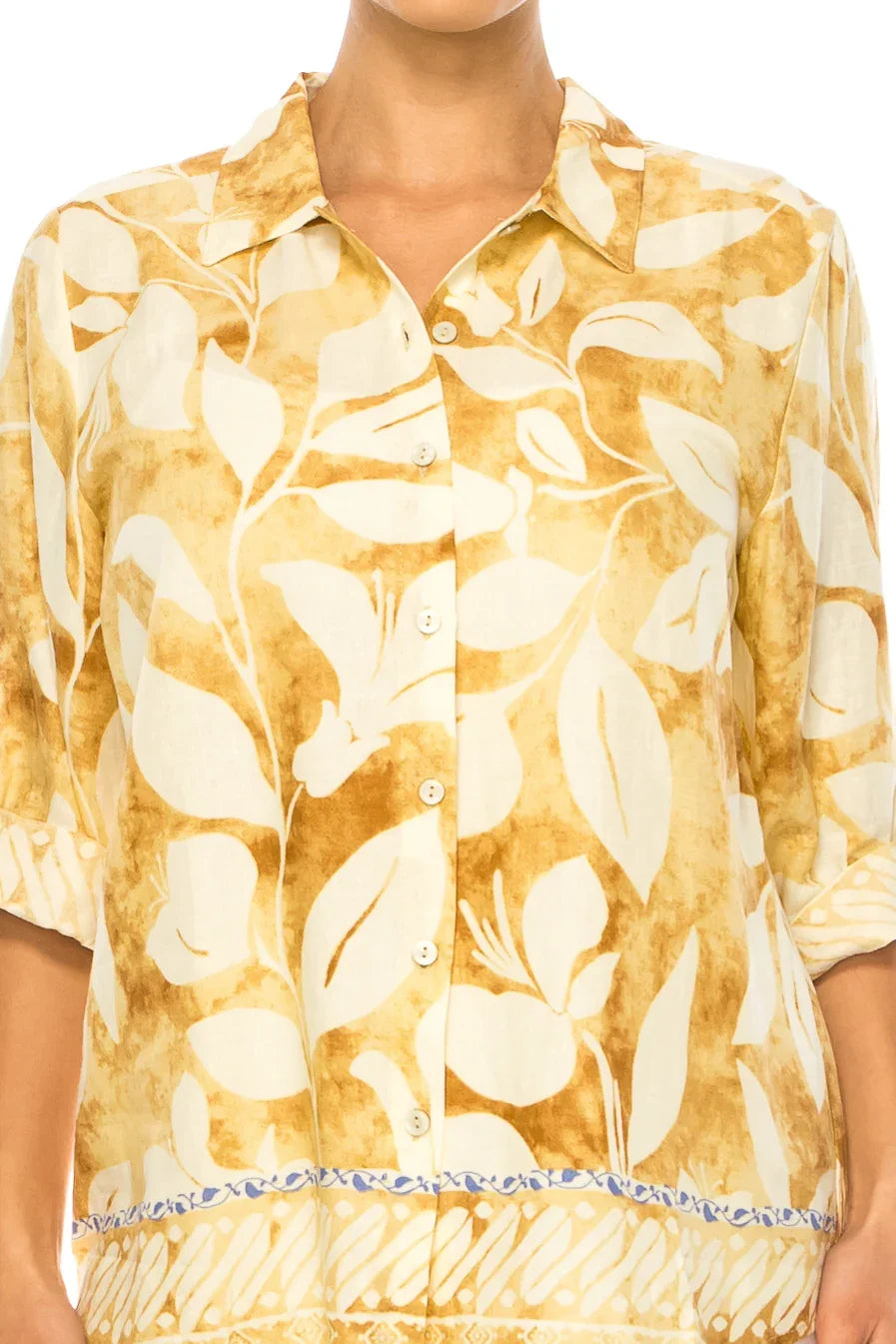 Hester & Orchard Adjustable Sleeve Floral Top