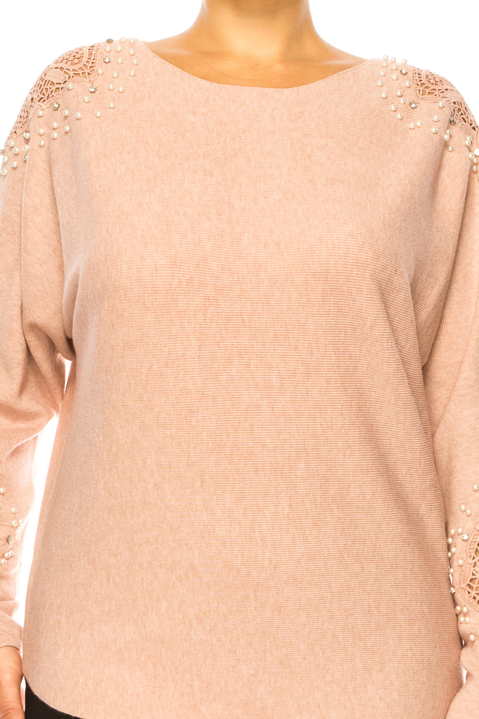 Liv Long Sleeve Floral Embroidered Beaded Sweater