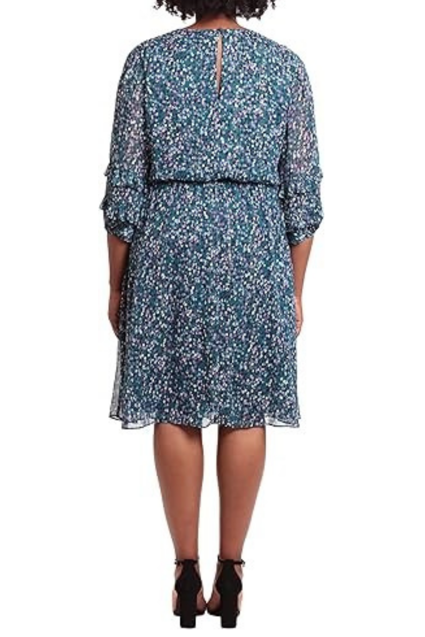 London Times 3/4 Sleeve Abstract Print Dress