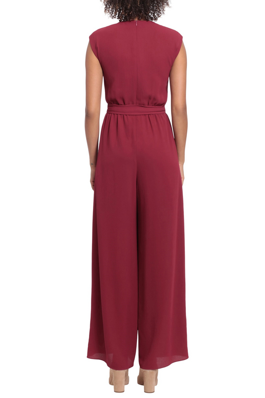 London Times Peep Hole Wide Leg Jumpsuit