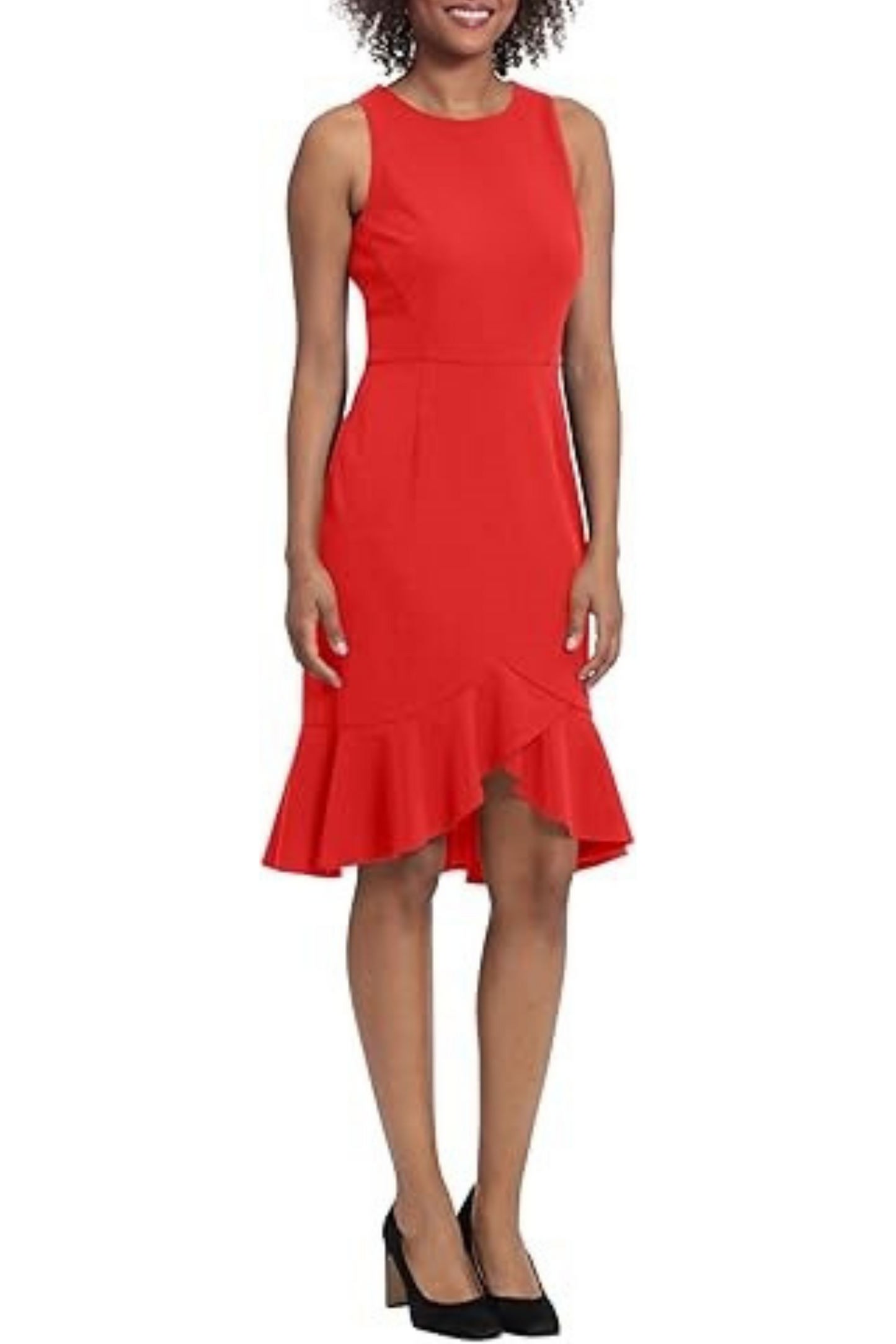 London Times Sleeveless Flounce Skirt Sheath Dress