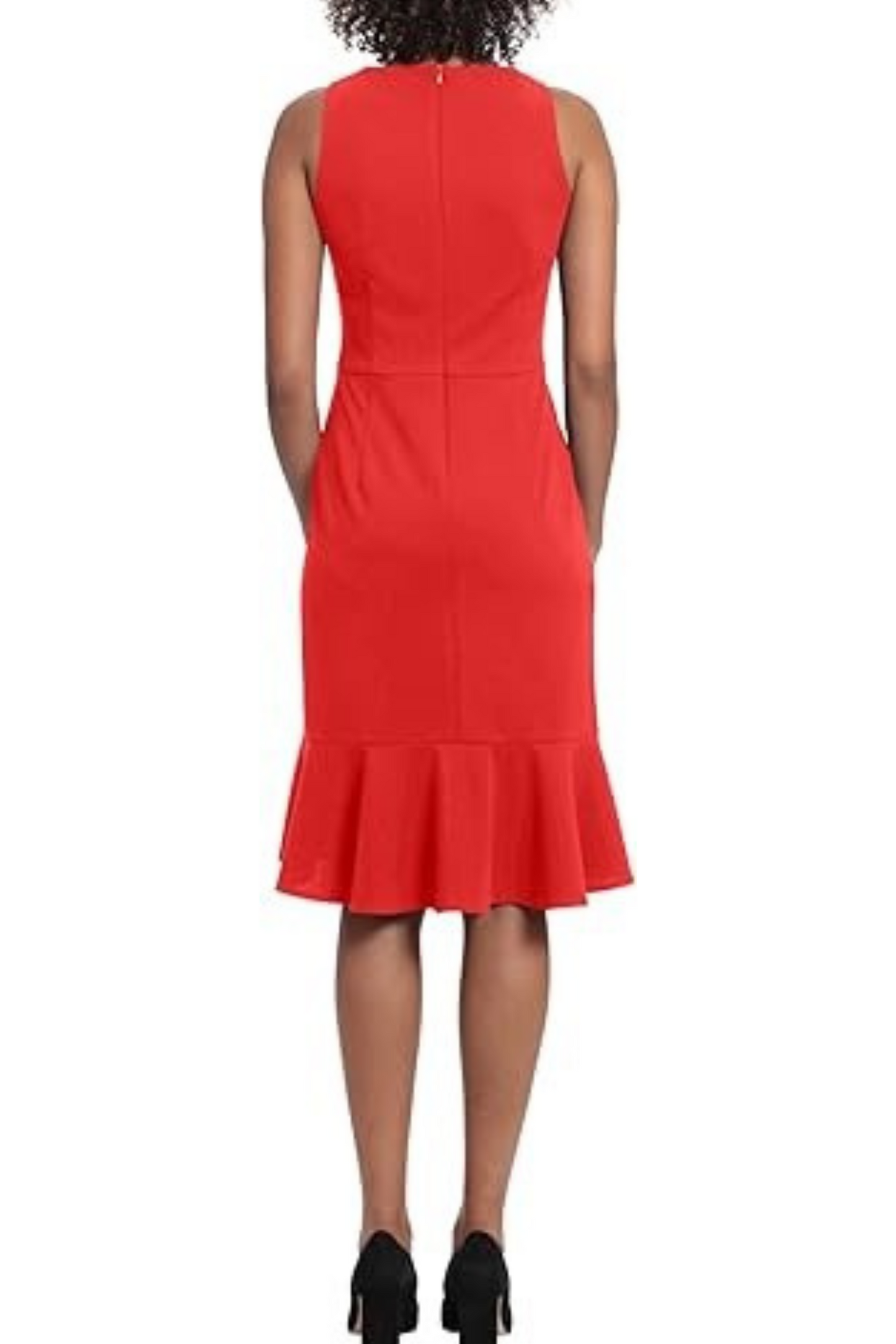 London Times Sleeveless Flounce Skirt Sheath Dress