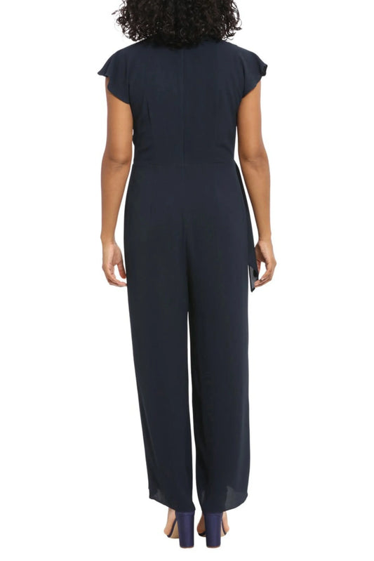 London Times Cap Sleeve Keyhole Wide Leg Jumpsuit