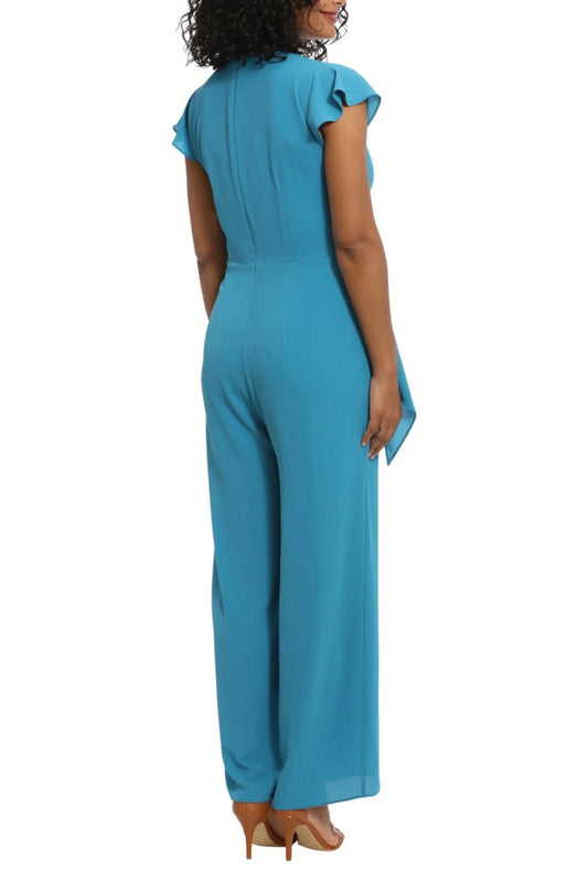 London Times Cap Sleeve Keyhole Wide Leg Jumpsuit