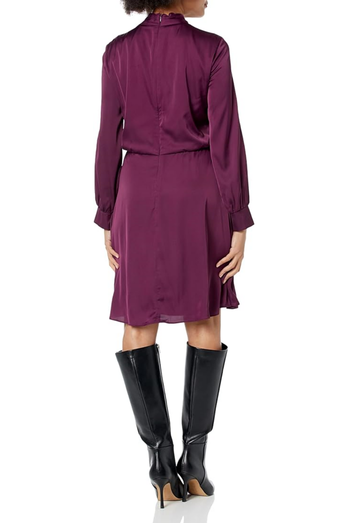 London Times Long Sleeve Crisscross Neck Dress