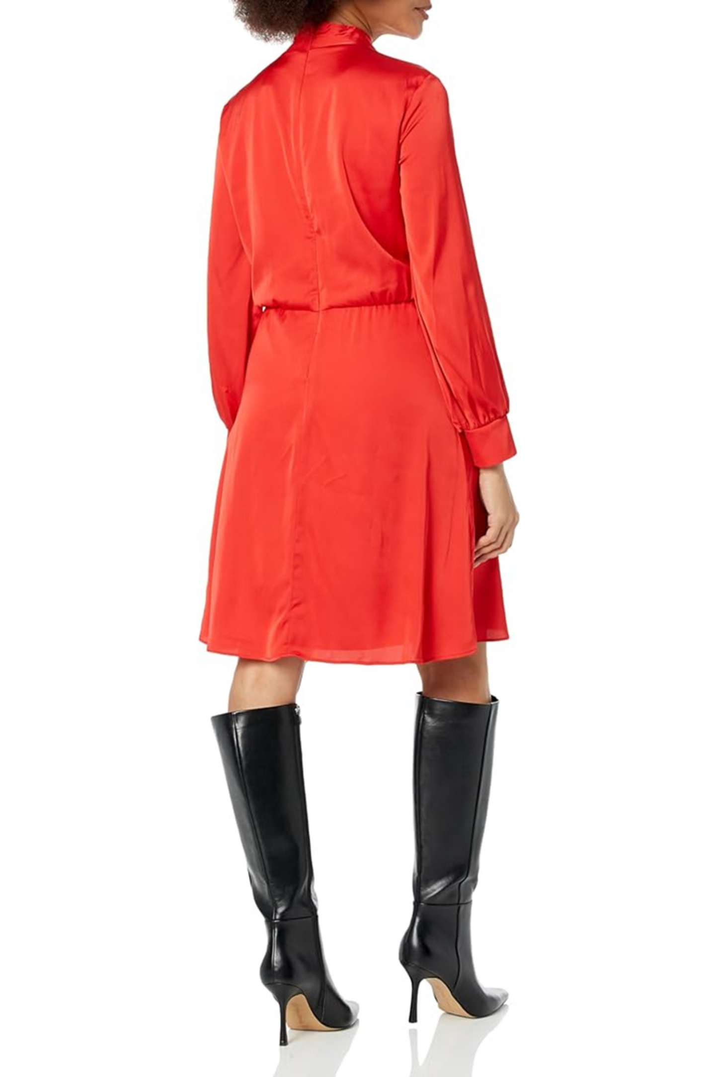London Times Long Sleeve Crisscross Neck Dress