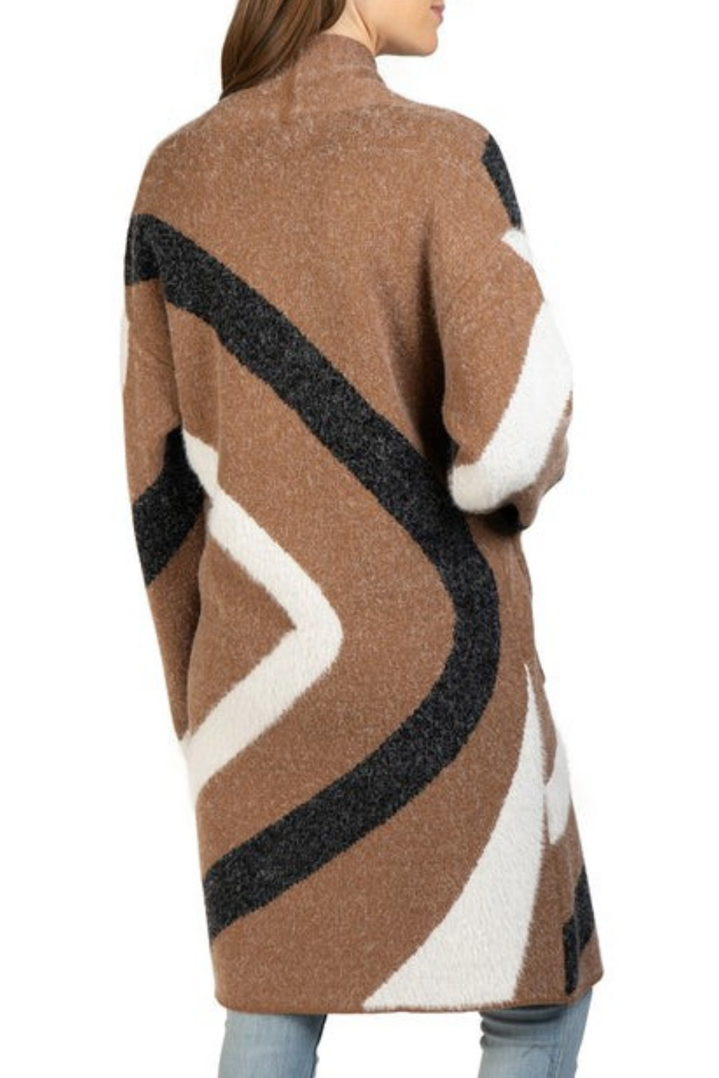Love Token Long Sleeve Angled Design Cardigan