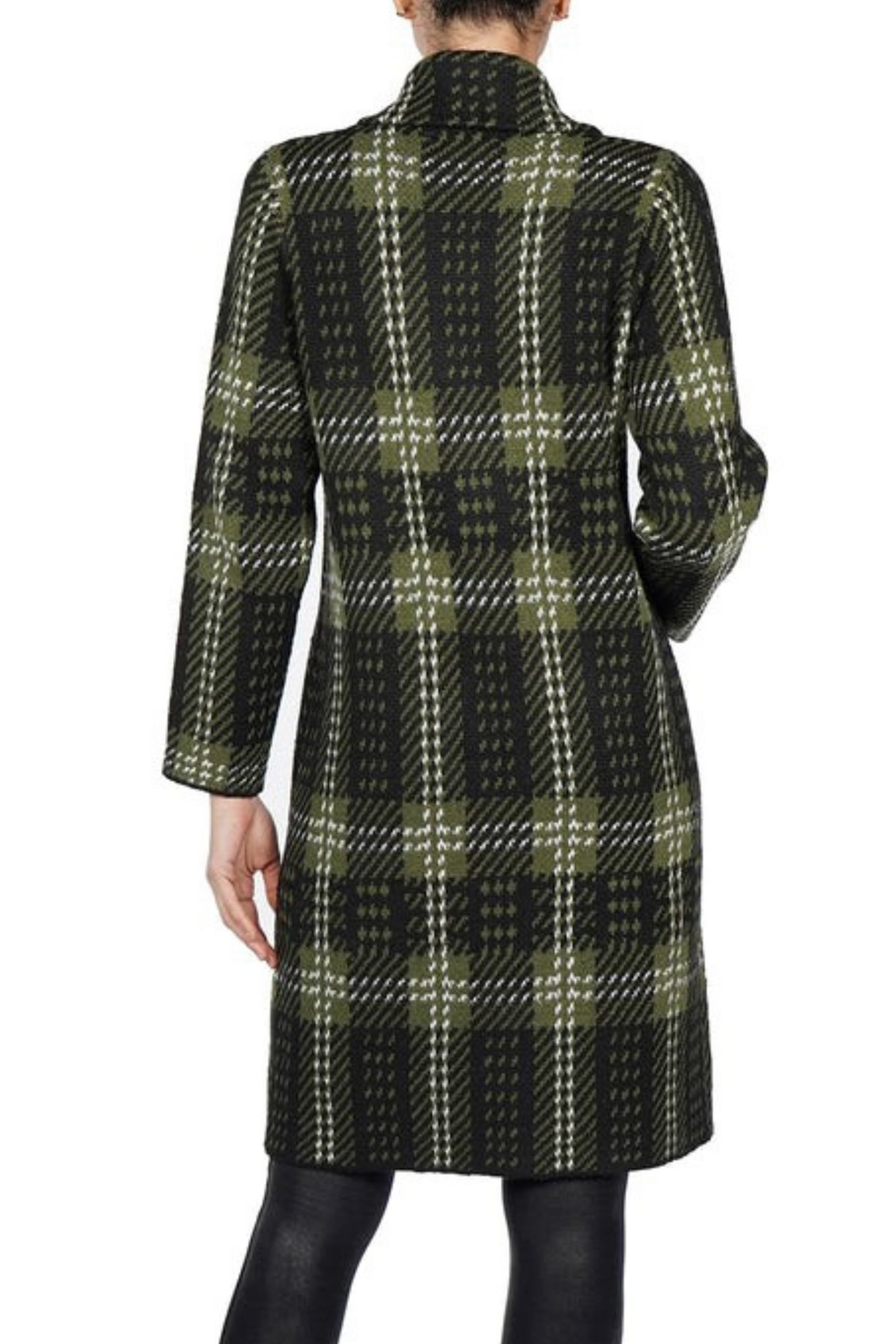 Love Token One-Button Plaid Print Cardigan Coat