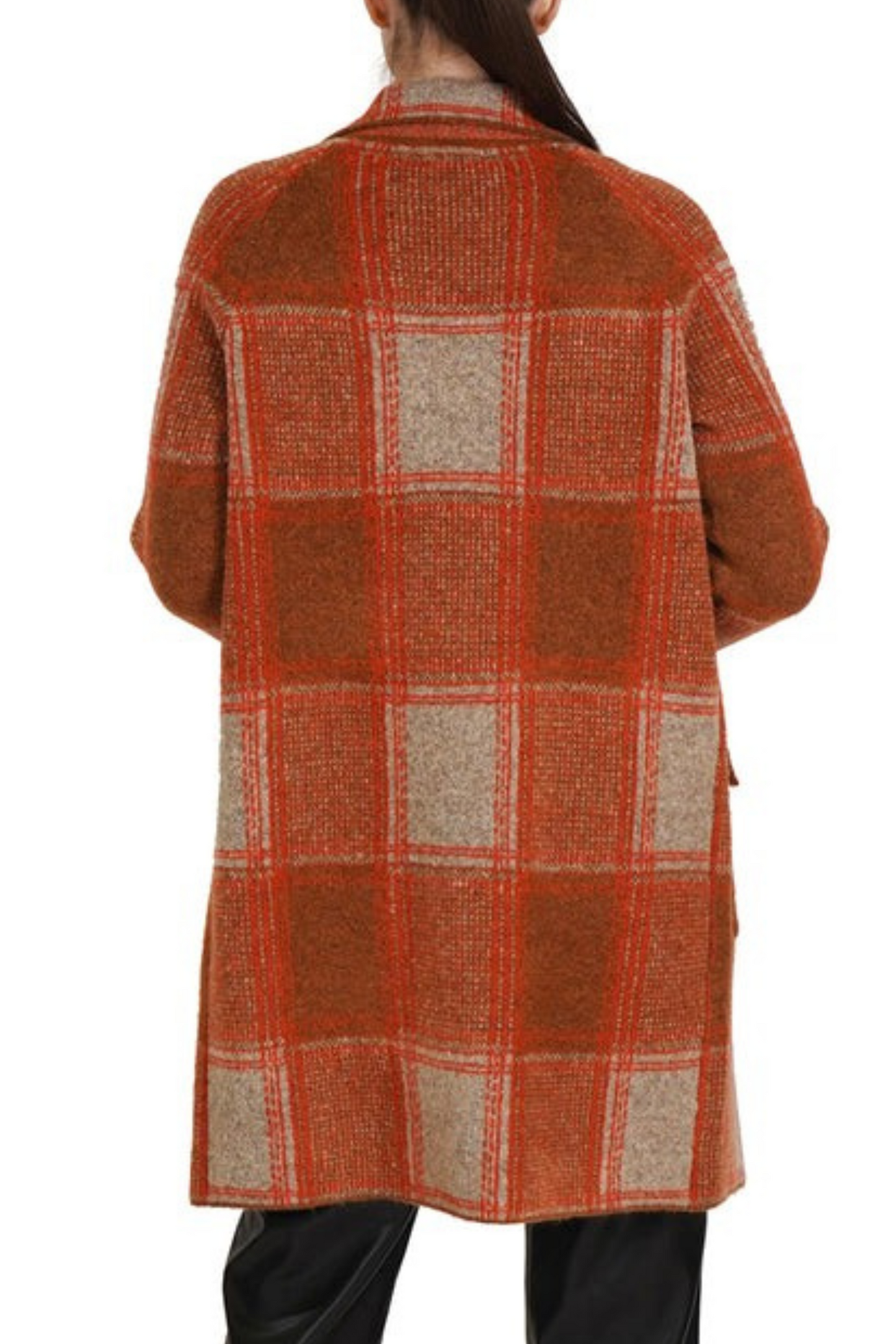 Love Token Button-Down Plaid Cardigan Jacket