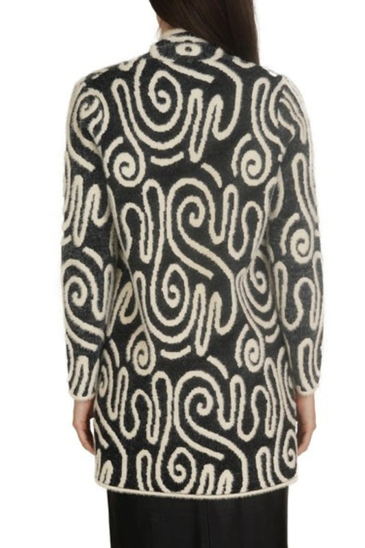 Love Token Swirl Pattern Knit Cardigan Sweater