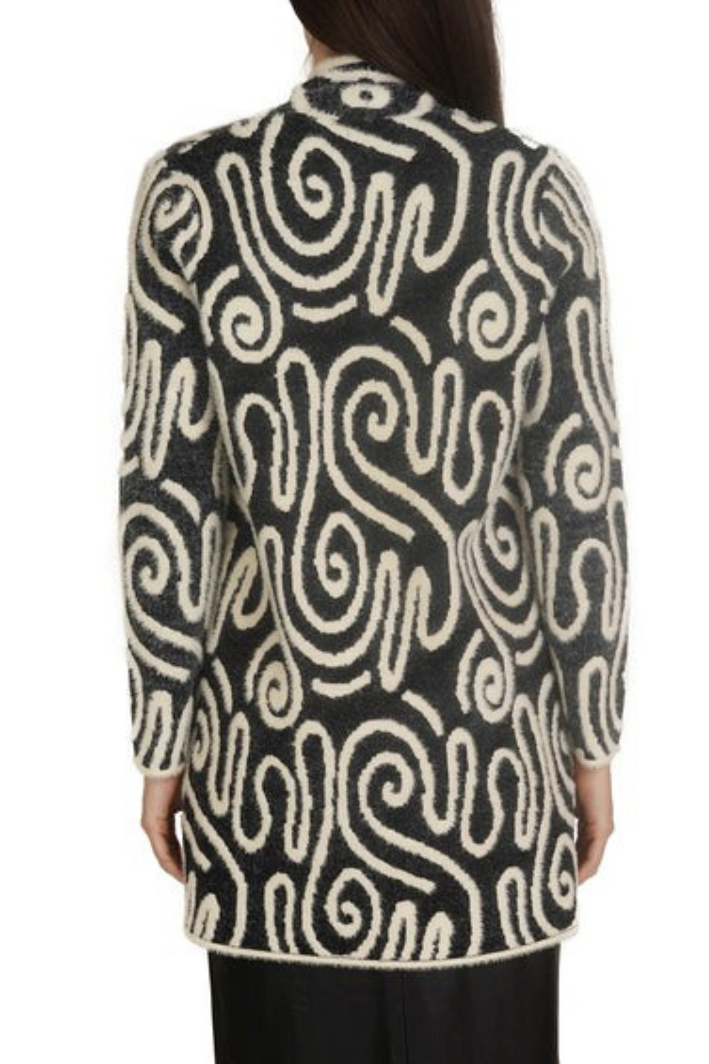 Love Token Swirl Pattern Knit Cardigan Sweater