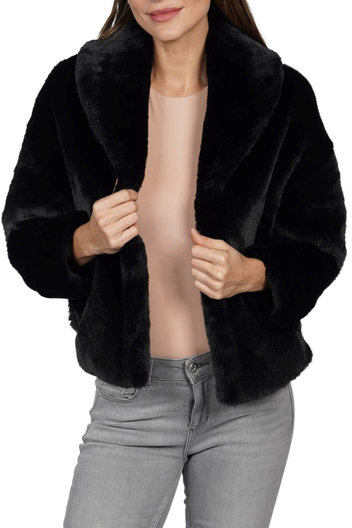 Love Token Cropped Faux Fur Coat
