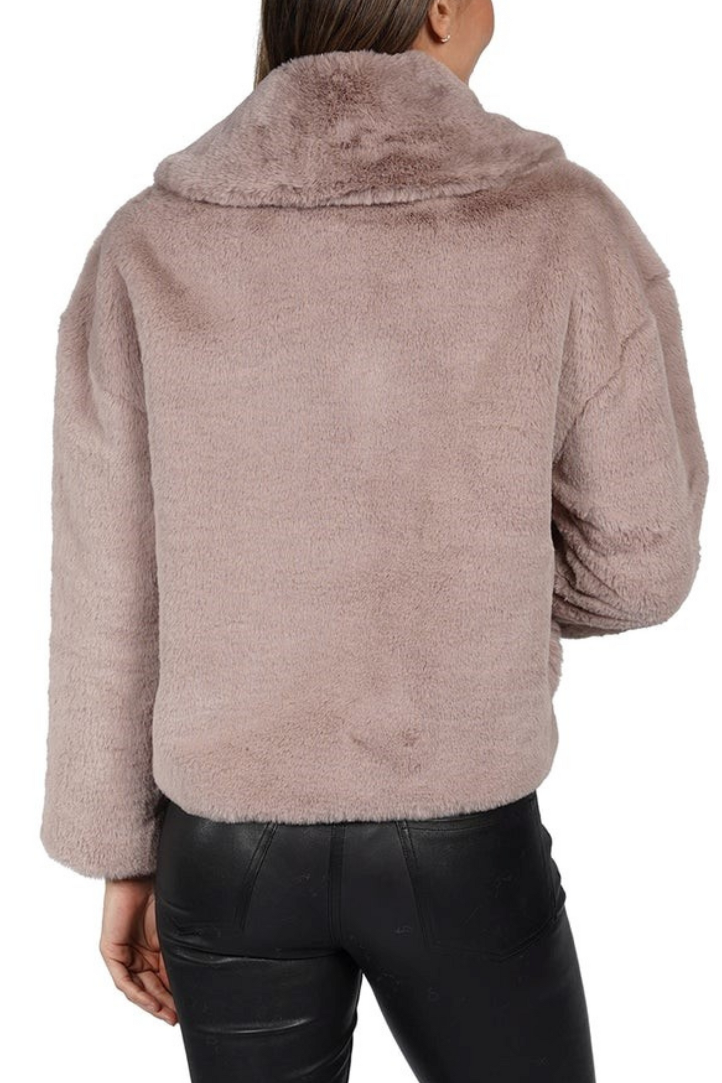 Love Token Cropped Faux Fur Coat
